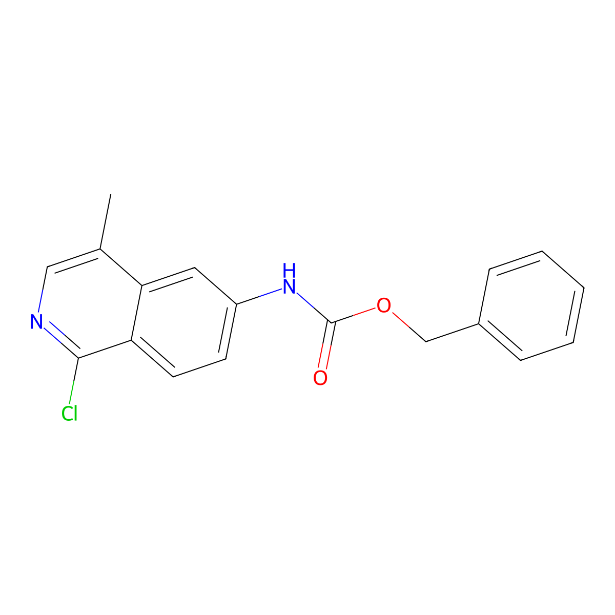 benzyl N-(1-chloro-4-methylisoquinolin-6-yl)carbamate molecular structure, CAS 2680879-62-1