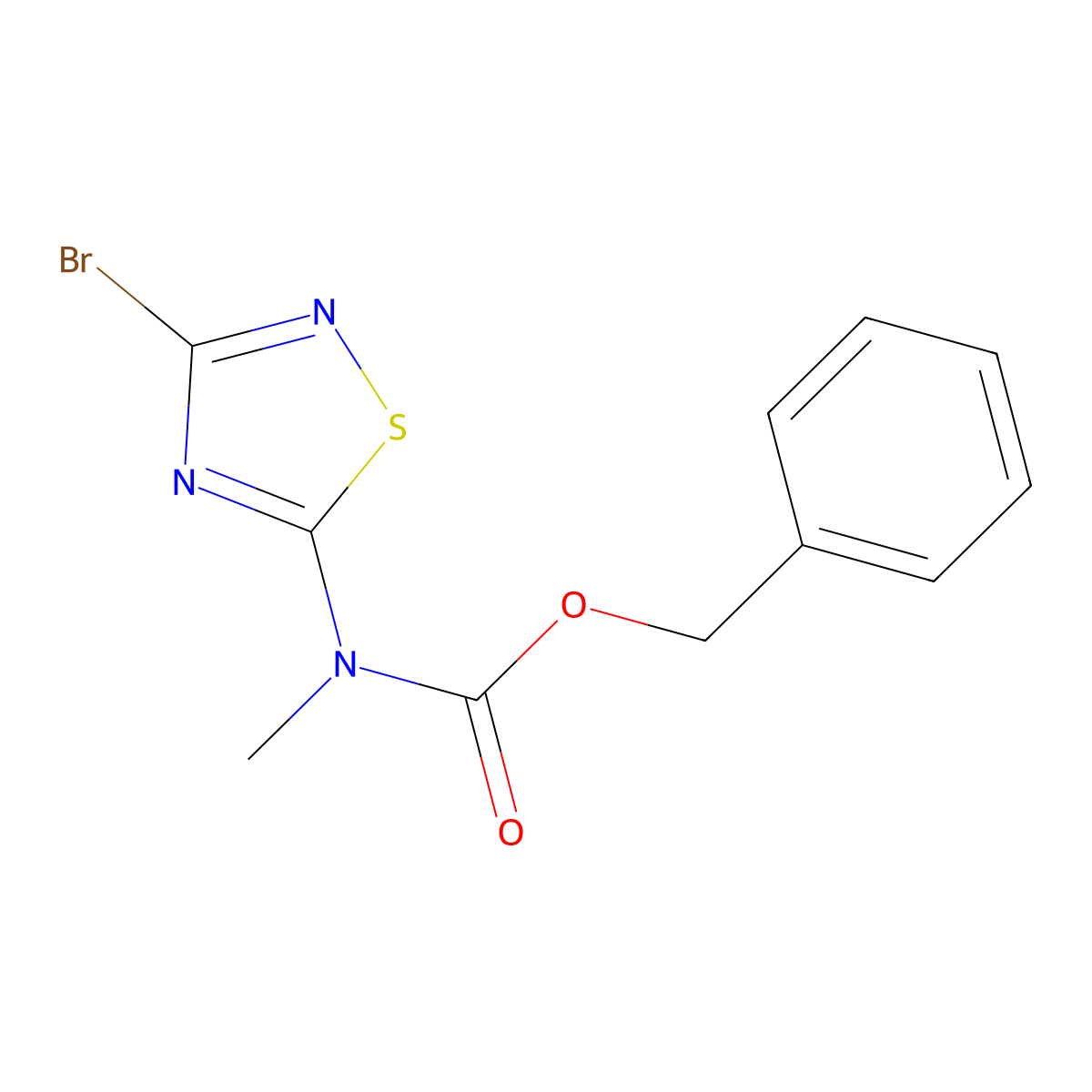 benzyl N-(3-bromo-1,2,4-thiadiazol-5-yl)-N-methylcarbamate molecular structure, CAS 2680879-71-2