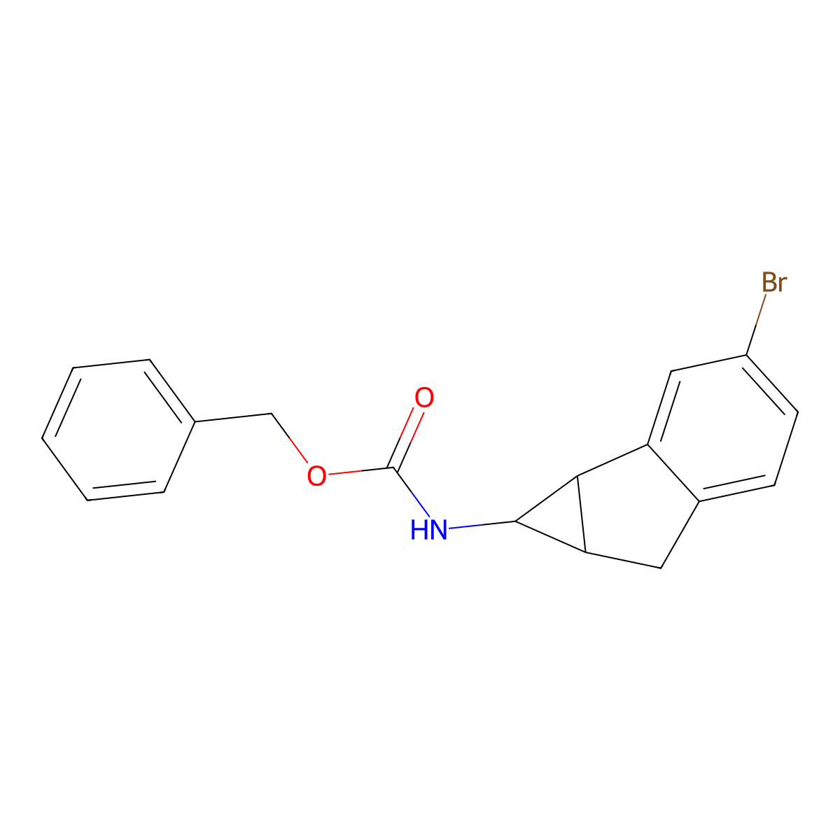 benzyl N-{3-bromo-1H,1aH,6H,6aH-cyclopropa[a]inden-1-yl}carbamate molecular structure, CAS 2680879-87-0
