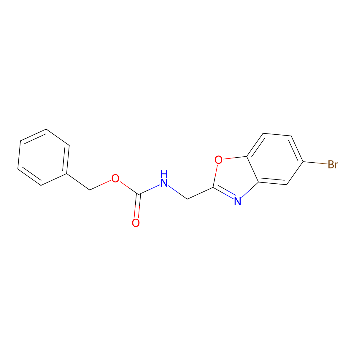benzyl N-[(5-bromo-1,3-benzoxazol-2-yl)methyl]carbamate molecular structure, CAS 2680879-96-1