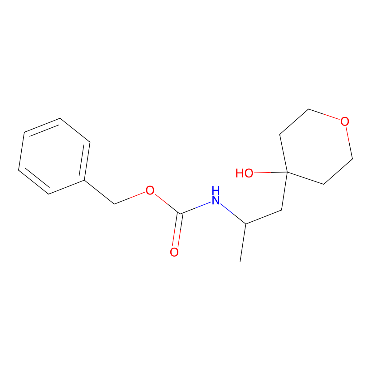 benzyl N-[1-(4-hydroxyoxan-4-yl)propan-2-yl]carbamate molecular structure, CAS 2680880-01-5