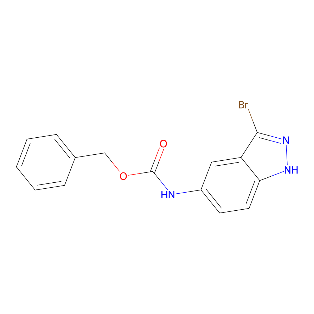 benzyl N-(3-bromo-1H-indazol-5-yl)carbamate molecular structure, CAS 2680880-06-0