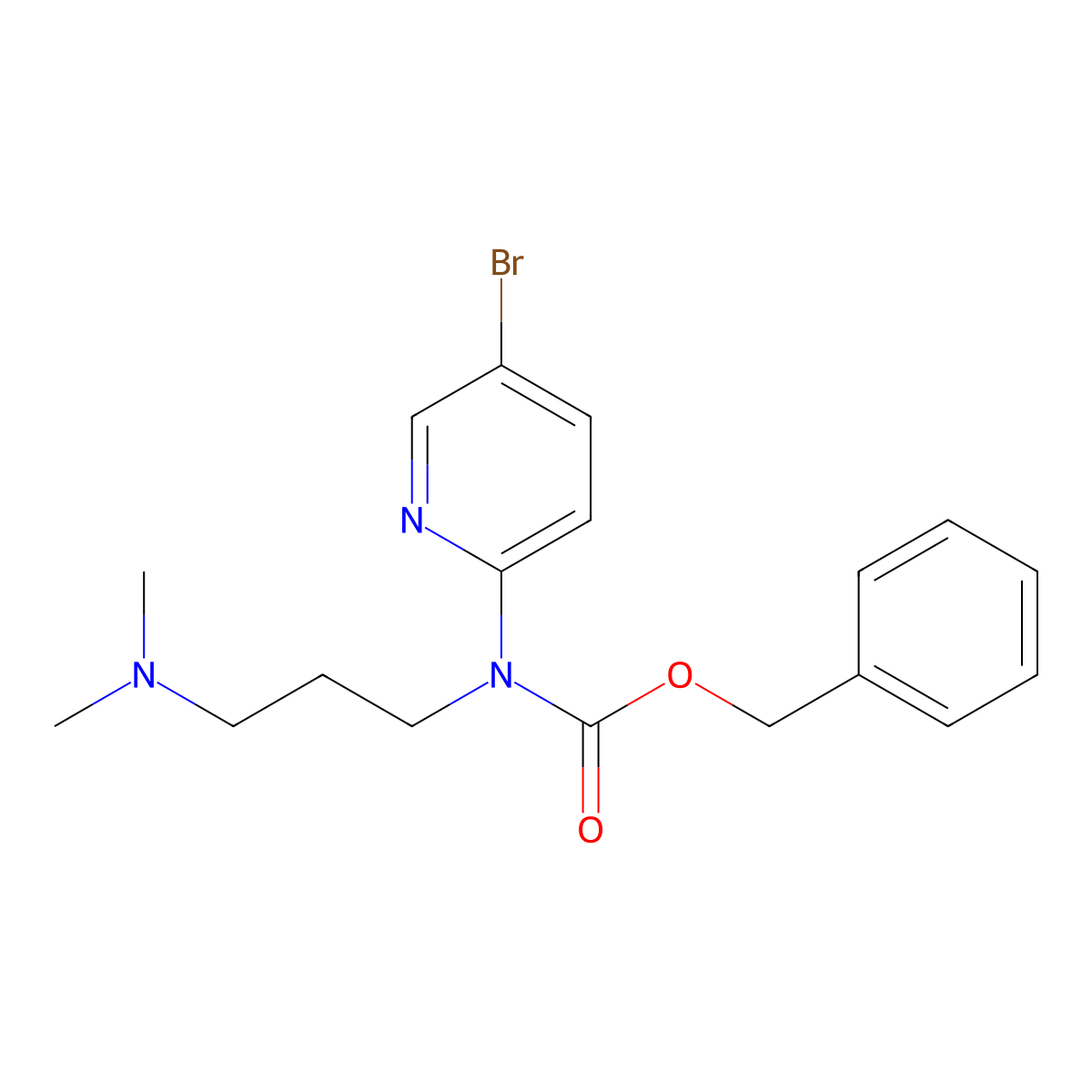 benzyl N-(5-bromopyridin-2-yl)-N-[3-(dimethylamino)propyl]carbamate molecular structure, CAS 2680880-12-8