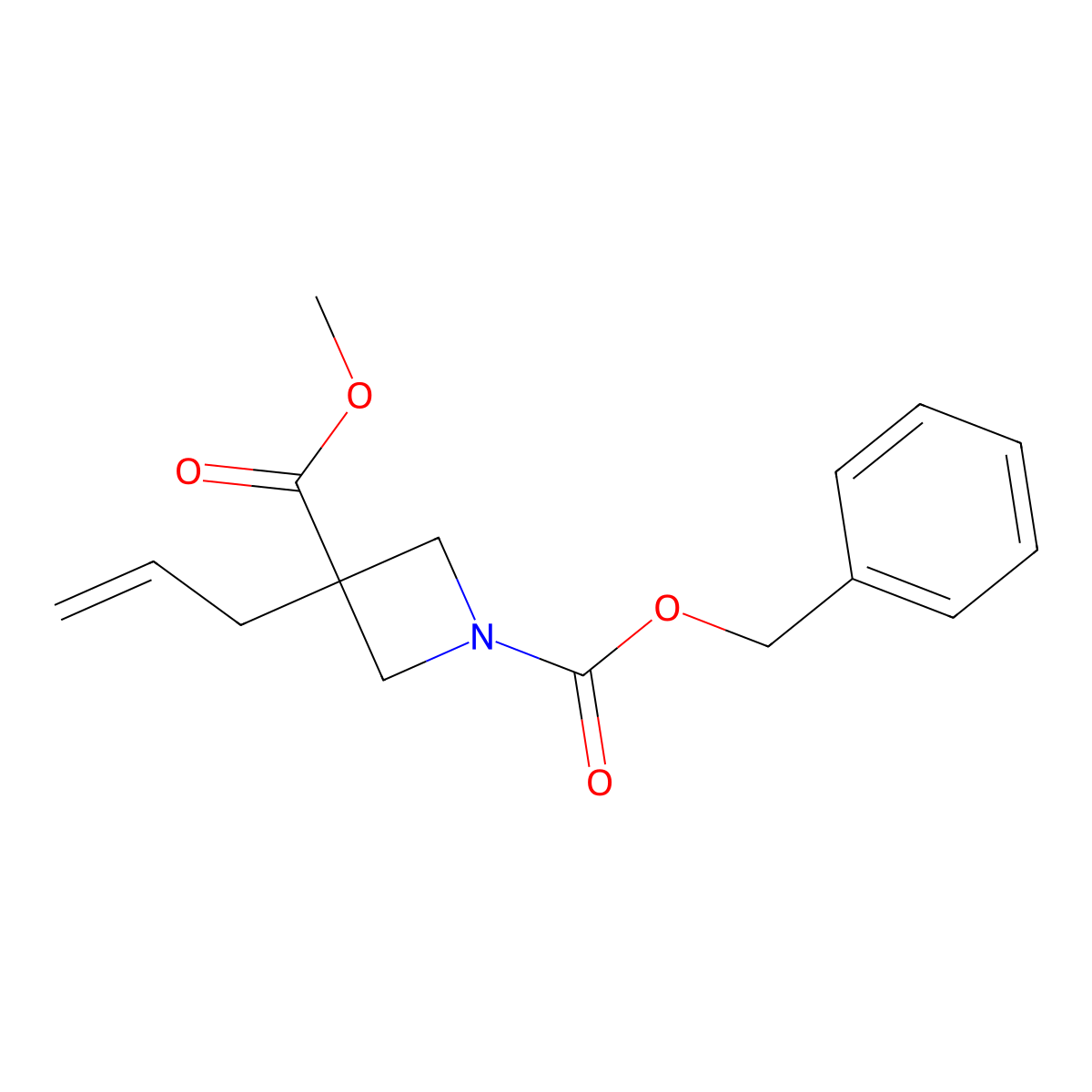 1-Benzyl 3-methyl 3-(prop-2-en-1-yl)azetidine-1,3-dicarboxylate molecular structure, CAS 2680880-24-2