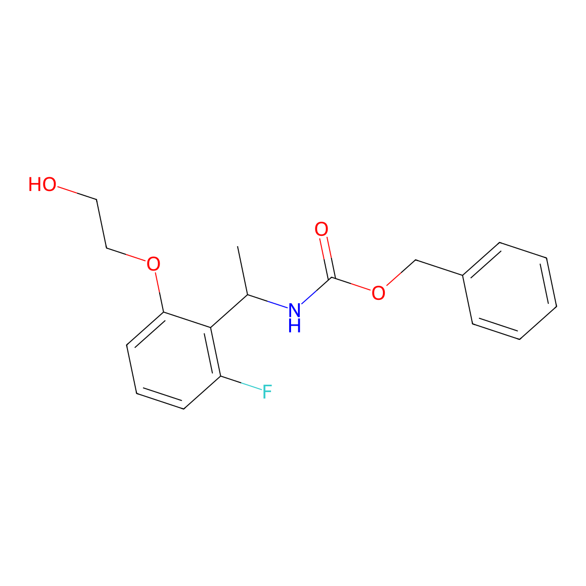 benzyl N-{1-[2-fluoro-6-(2-hydroxyethoxy)phenyl]ethyl}carbamate molecular structure, CAS 2680880-40-2