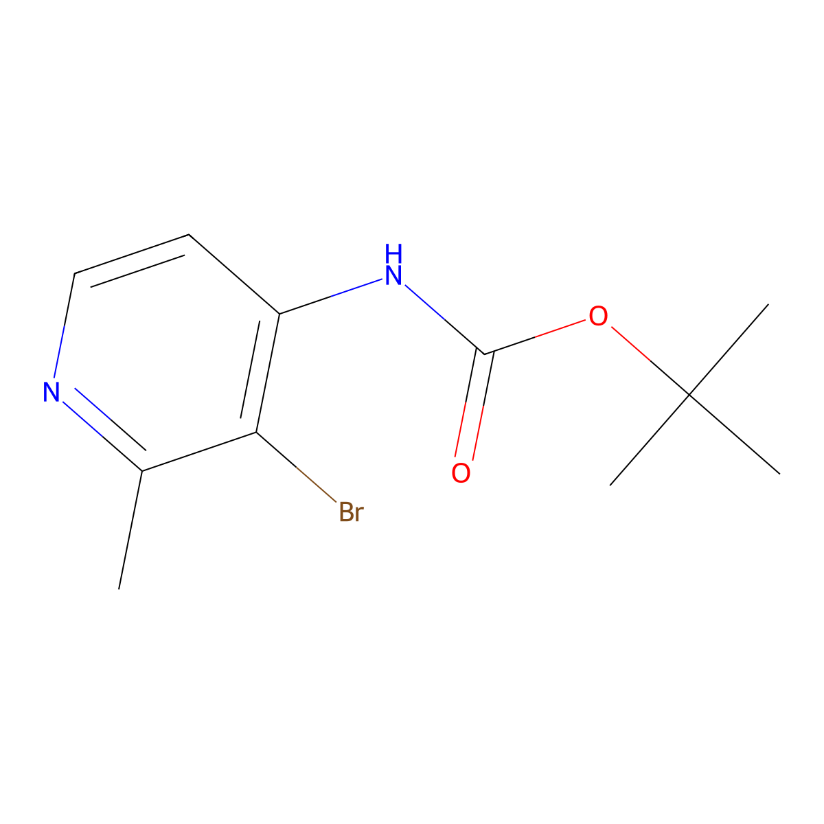 tert-butyl N-(3-bromo-2-methylpyridin-4-yl)carbamate molecular structure, CAS 2680880-44-6