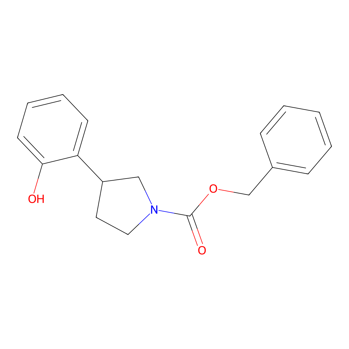 Benzyl 3-(2-hydroxyphenyl)pyrrolidine-1-carboxylate molecular structure, CAS 2680880-49-1
