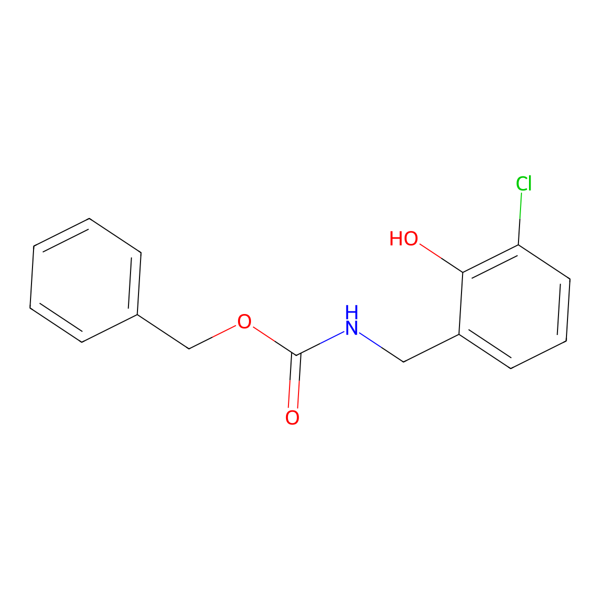 benzyl N-[(3-chloro-2-hydroxyphenyl)methyl]carbamate molecular structure, CAS 2680880-52-6