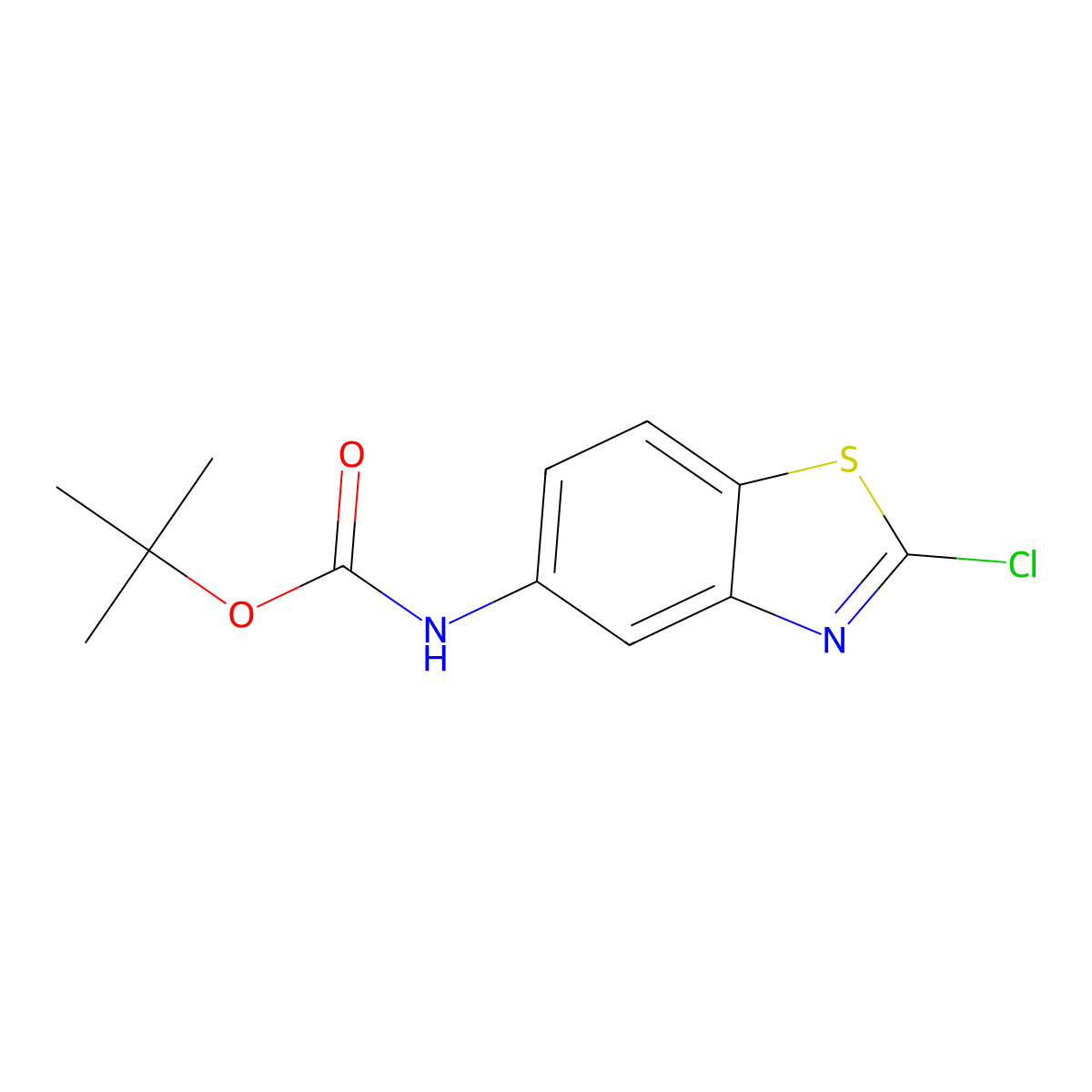 tert-butyl N-(2-chloro-1,3-benzothiazol-5-yl)carbamate molecular structure, CAS 2680880-71-9