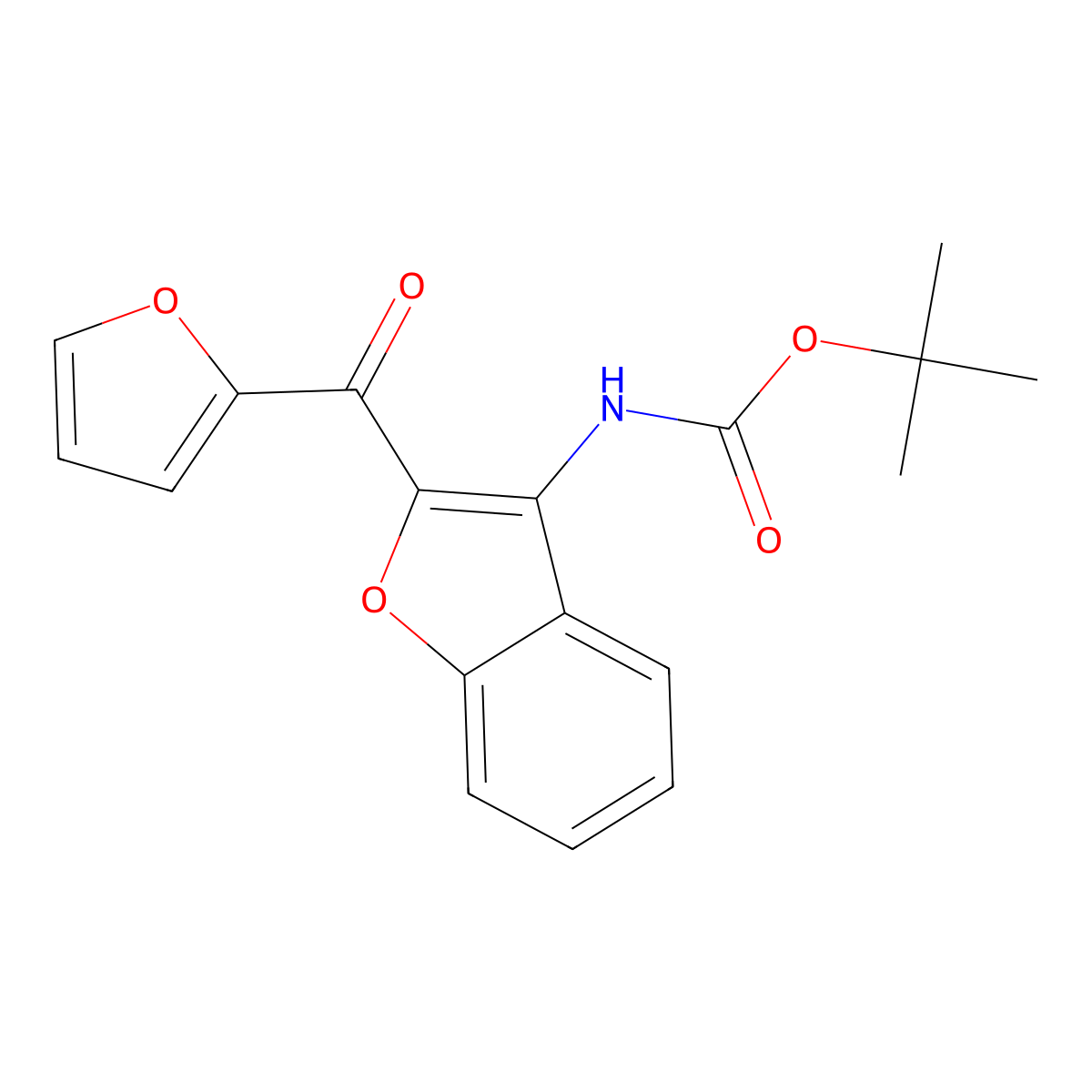 tert-butyl N-[2-(furan-2-carbonyl)-1-benzofuran-3-yl]carbamate molecular structure, CAS 2680880-83-3