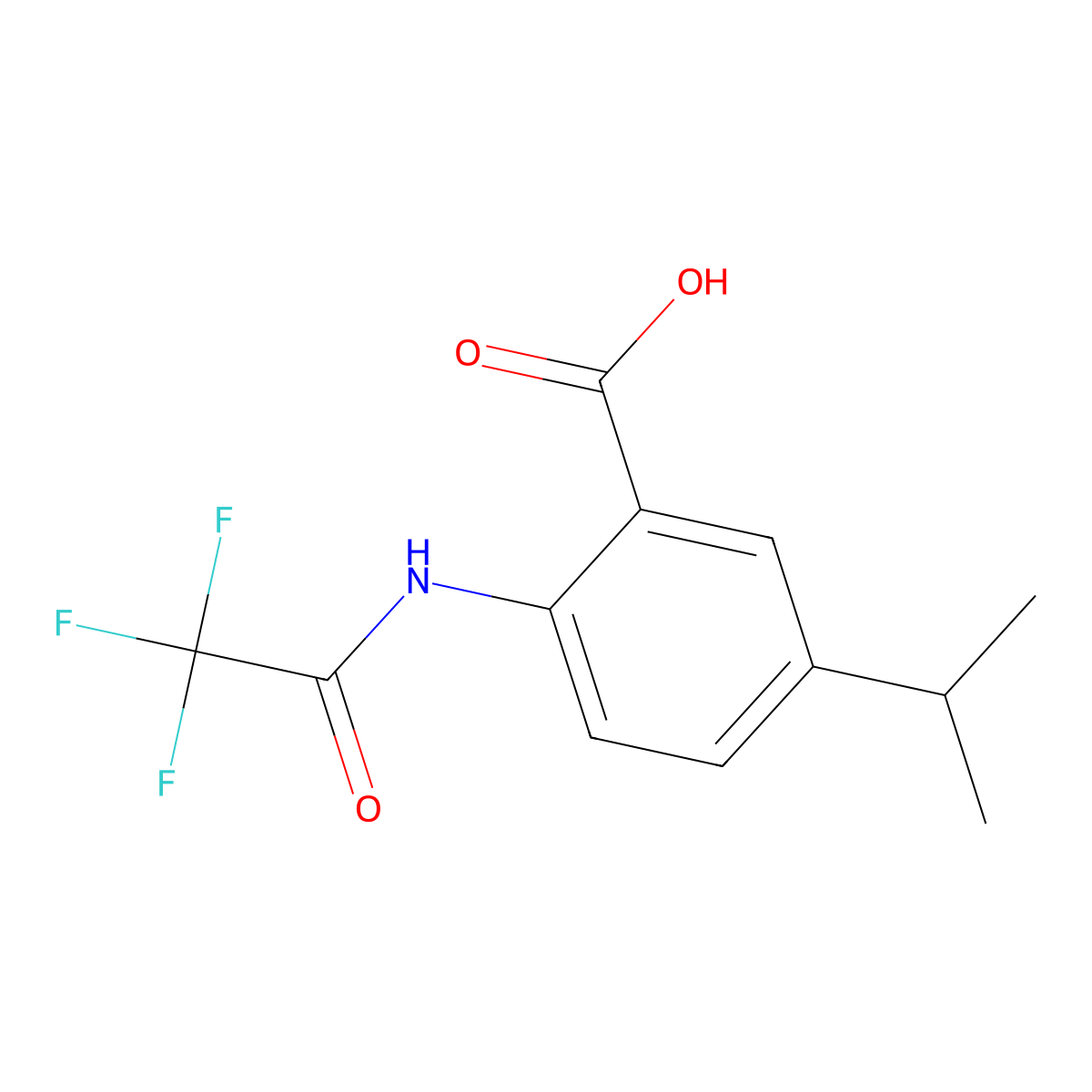 5-(Propan-2-yl)-2-(2,2,2-trifluoroacetamido)benzoic acid molecular structure, CAS 2680880-91-3