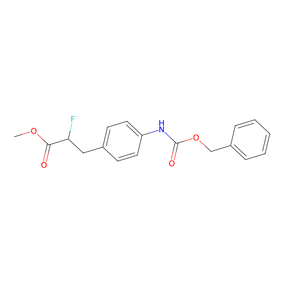 Methyl 3-(4-{[(benzyloxy)carbonyl]amino}phenyl)-2-fluoropropanoate molecular structure, CAS 2680880-92-4