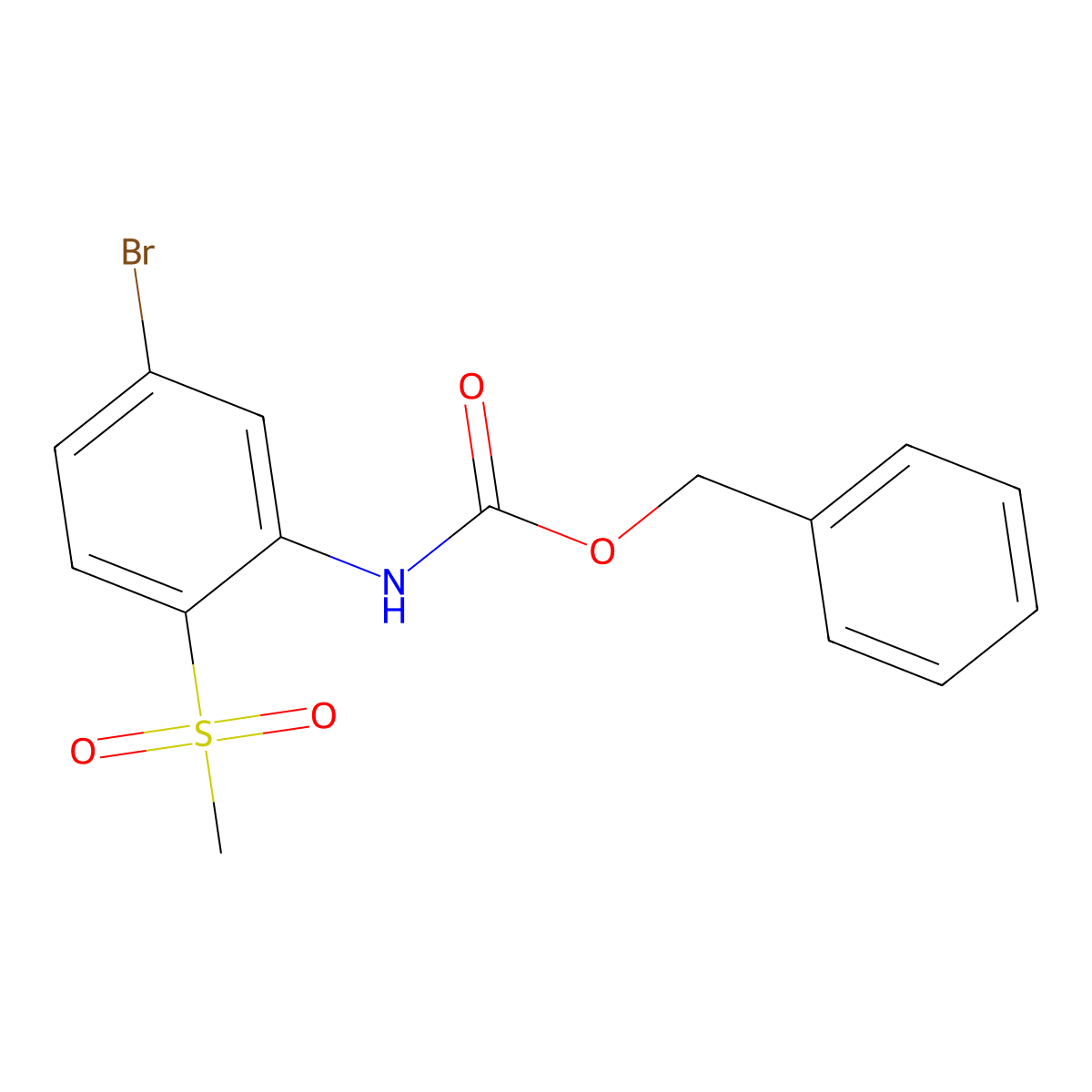 benzyl N-(5-bromo-2-methanesulfonylphenyl)carbamate molecular structure, CAS 2680880-96-8