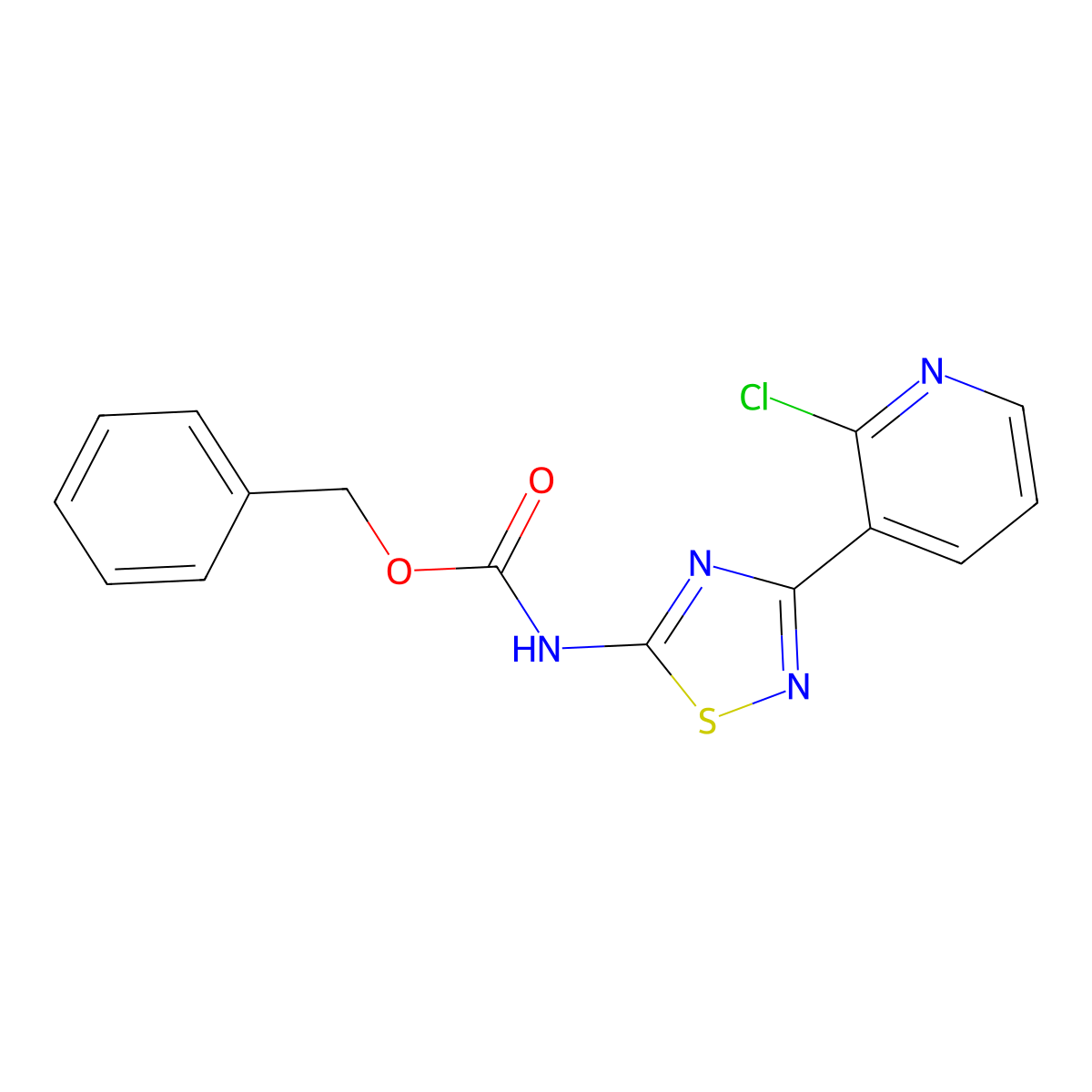 benzyl N-[3-(2-chloropyridin-3-yl)-1,2,4-thiadiazol-5-yl]carbamate molecular structure, CAS 2680880-97-9