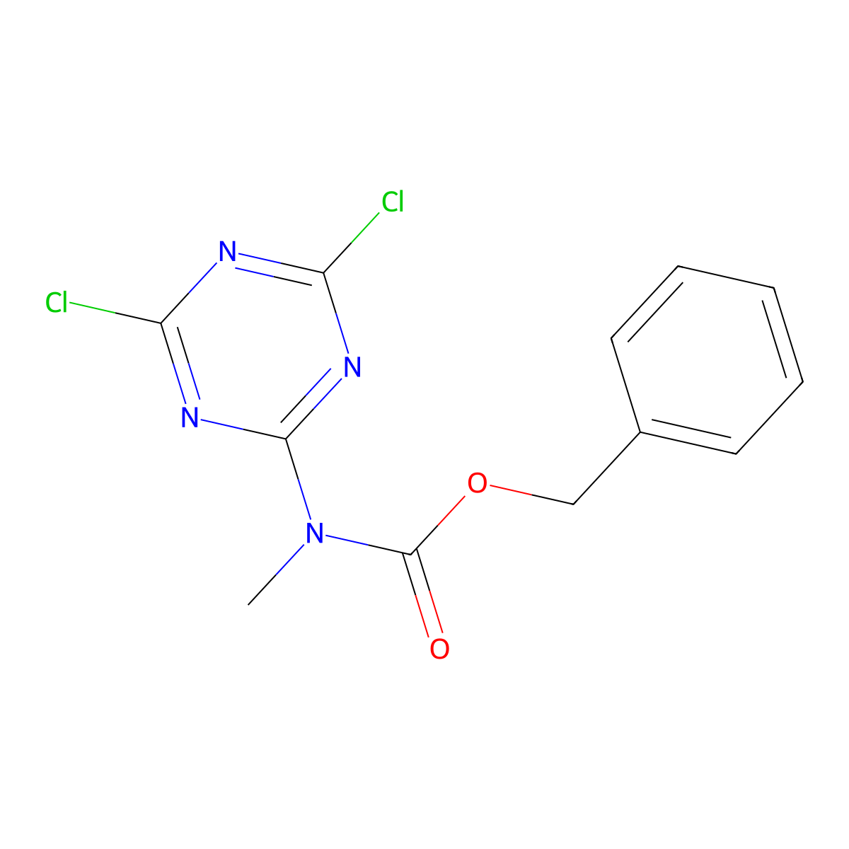 benzyl N-(4,6-dichloro-1,3,5-triazin-2-yl)-N-methylcarbamate molecular structure, CAS 2680880-98-0
