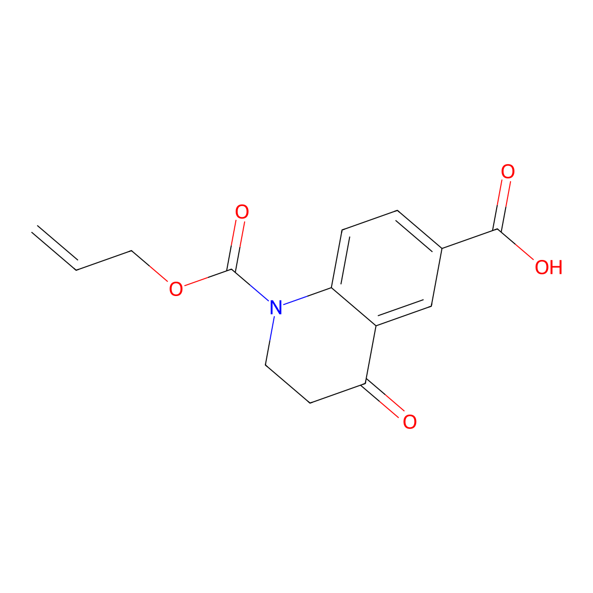 4-Oxo-1-[(prop-2-en-1-yloxy)carbonyl]-1,2,3,4-tetrahydroquinoline-6-carboxylic acid molecular structure, CAS 2680880-99-1