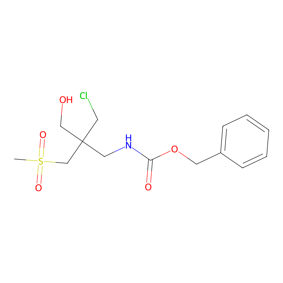 benzyl N-[2-(chloromethyl)-3-hydroxy-2-(methanesulfonylmethyl)propyl]carbamate molecular structure, CAS 2680881-04-1