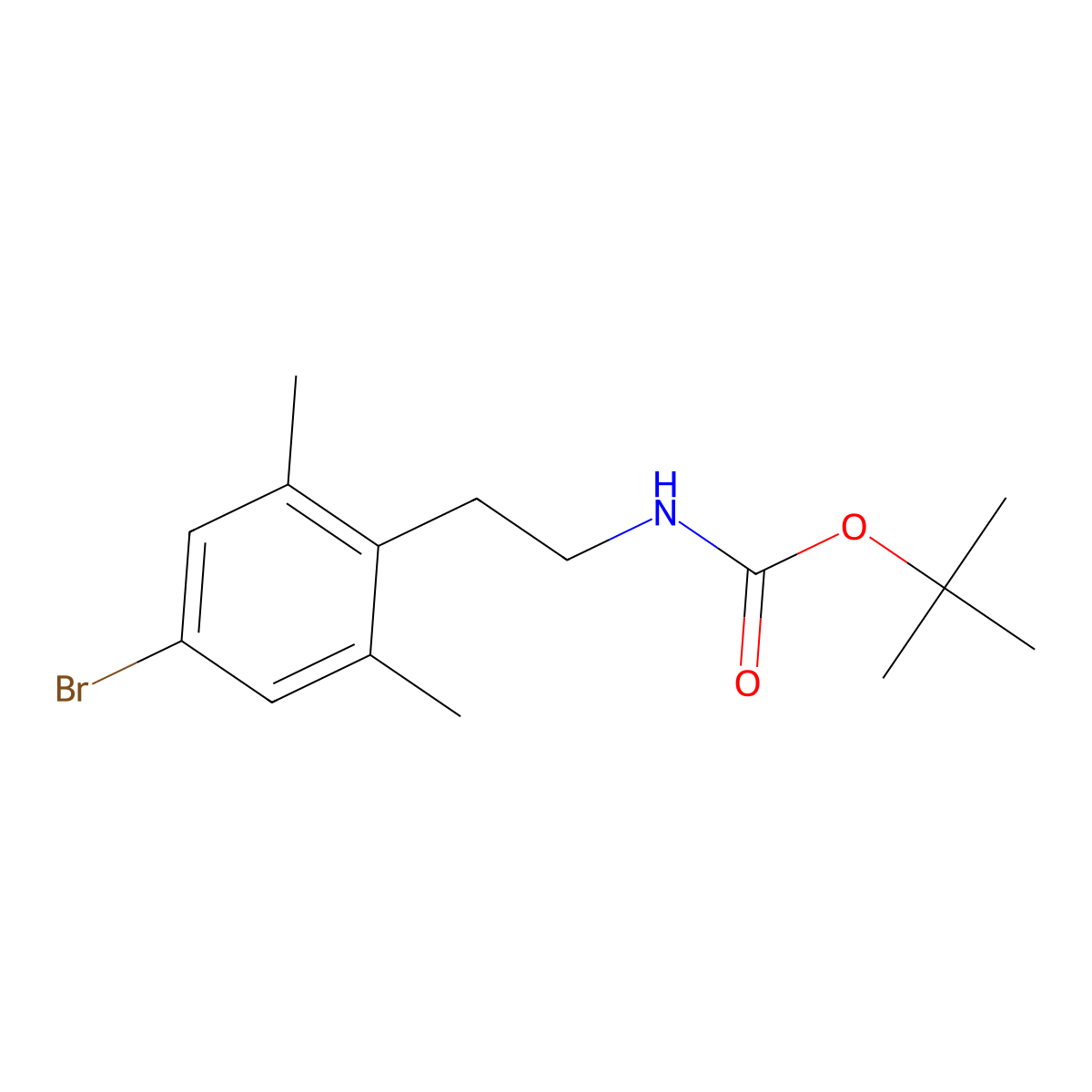 tert-butyl N-[2-(4-bromo-2,6-dimethylphenyl)ethyl]carbamate molecular structure, CAS 2680881-05-2