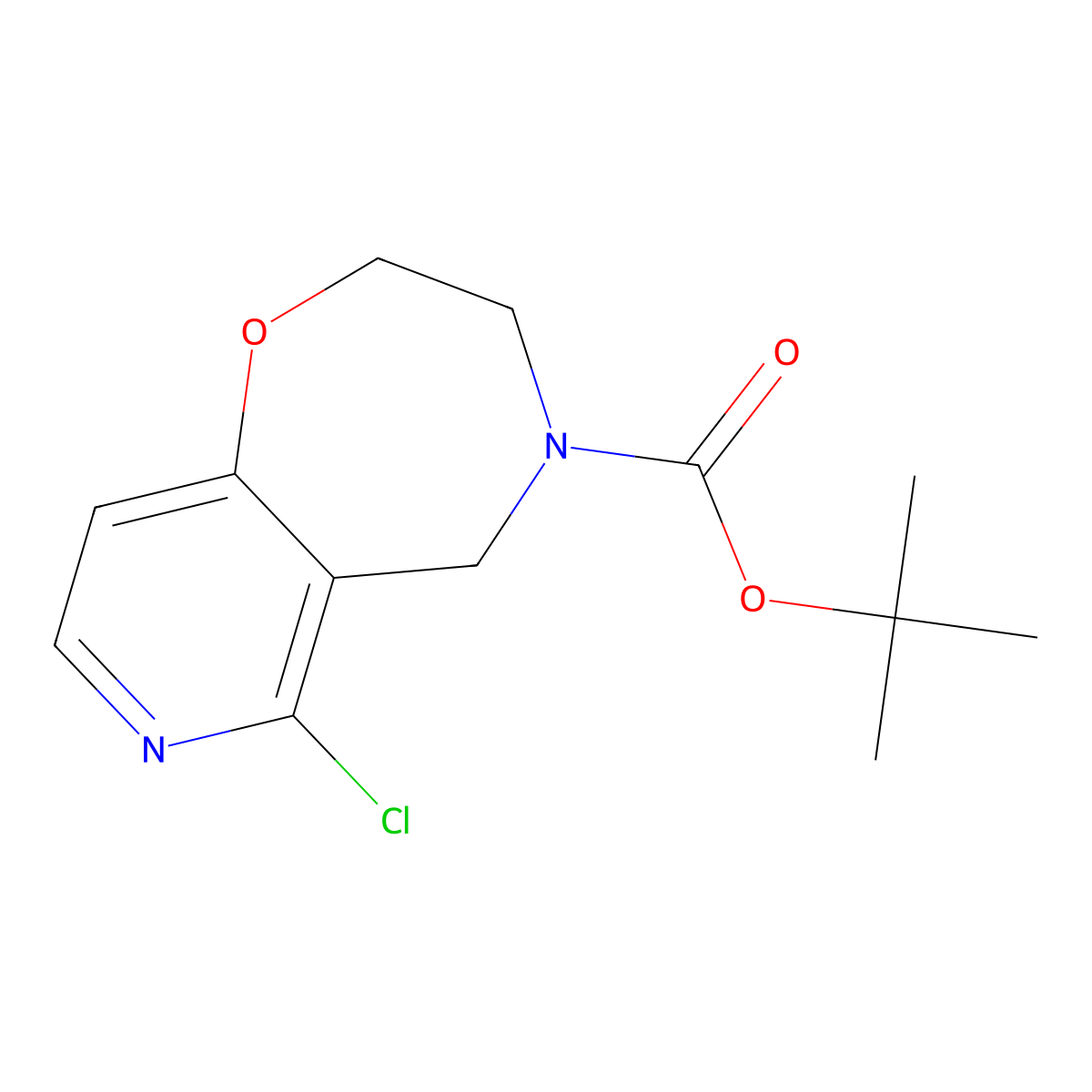 tert-butyl 6-chloro-2H,3H,4H,5H-pyrido[3,4-f][1,4]oxazepine-4-carboxylate molecular structure, CAS 2680881-28-9