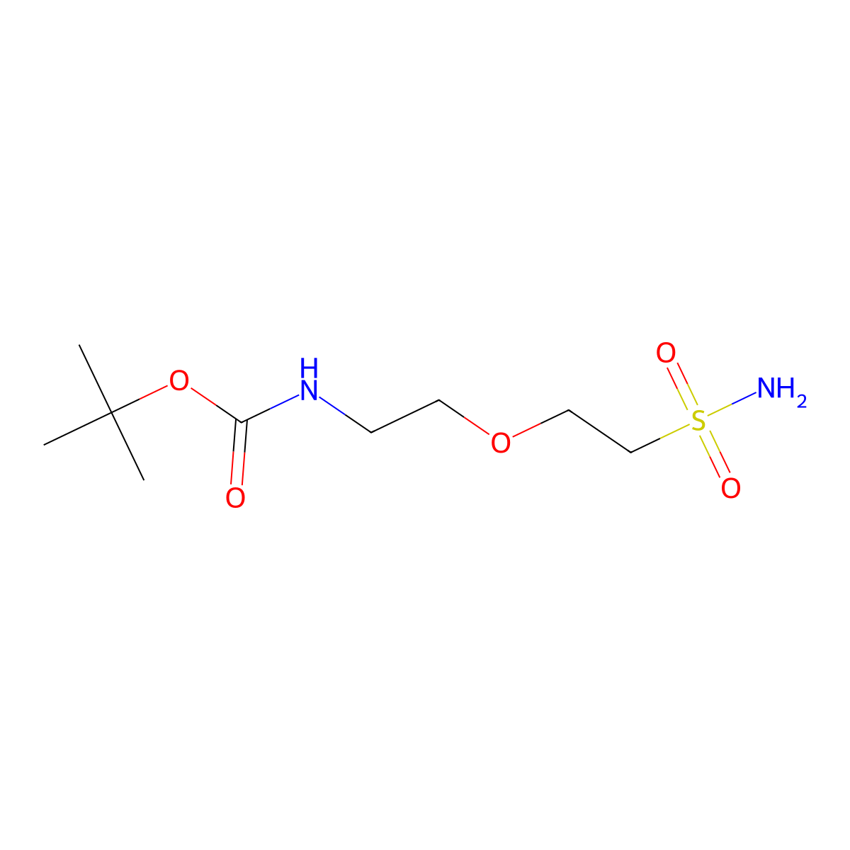 tert-butyl N-[2-(2-sulfamoylethoxy)ethyl]carbamate molecular structure, CAS 2680881-34-7