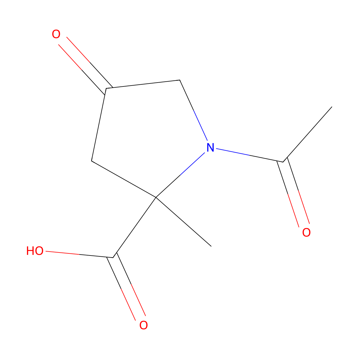 1-Acetyl-2-methyl-4-oxopyrrolidine-2-carboxylic acid molecular structure, CAS 2680881-39-2