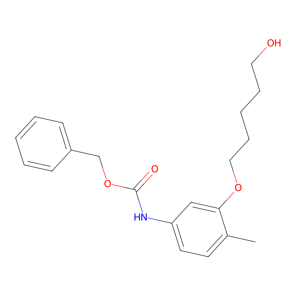 benzyl N-{3-[(5-hydroxypentyl)oxy]-4-methylphenyl}carbamate molecular structure, CAS 2680881-42-7