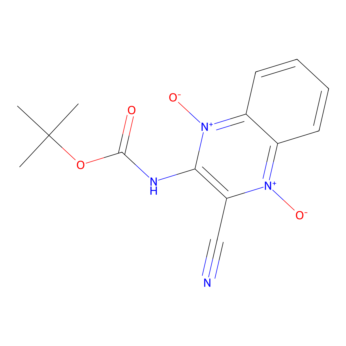 3-{[(Tert-butoxy)carbonyl]amino}-2-cyanoquinoxaline-1,4-diium-1,4-bis(olate) molecular structure, CAS 2680881-48-3