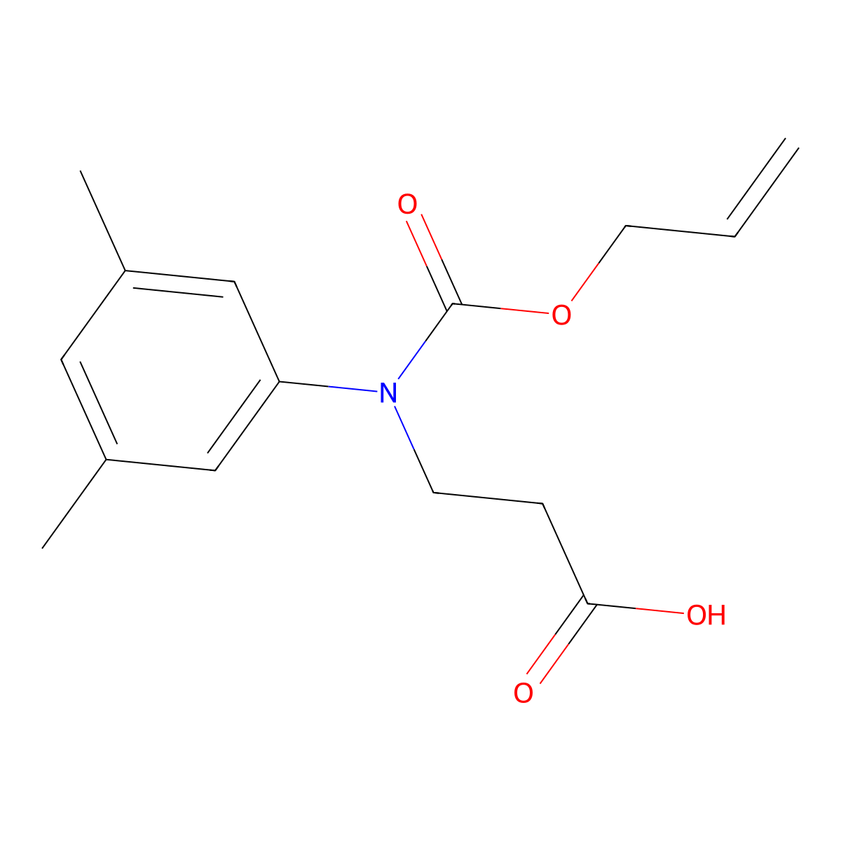 3-[(3,5-Dimethylphenyl)[(prop-2-en-1-yloxy)carbonyl]amino]propanoic acid molecular structure, CAS 2680881-57-4