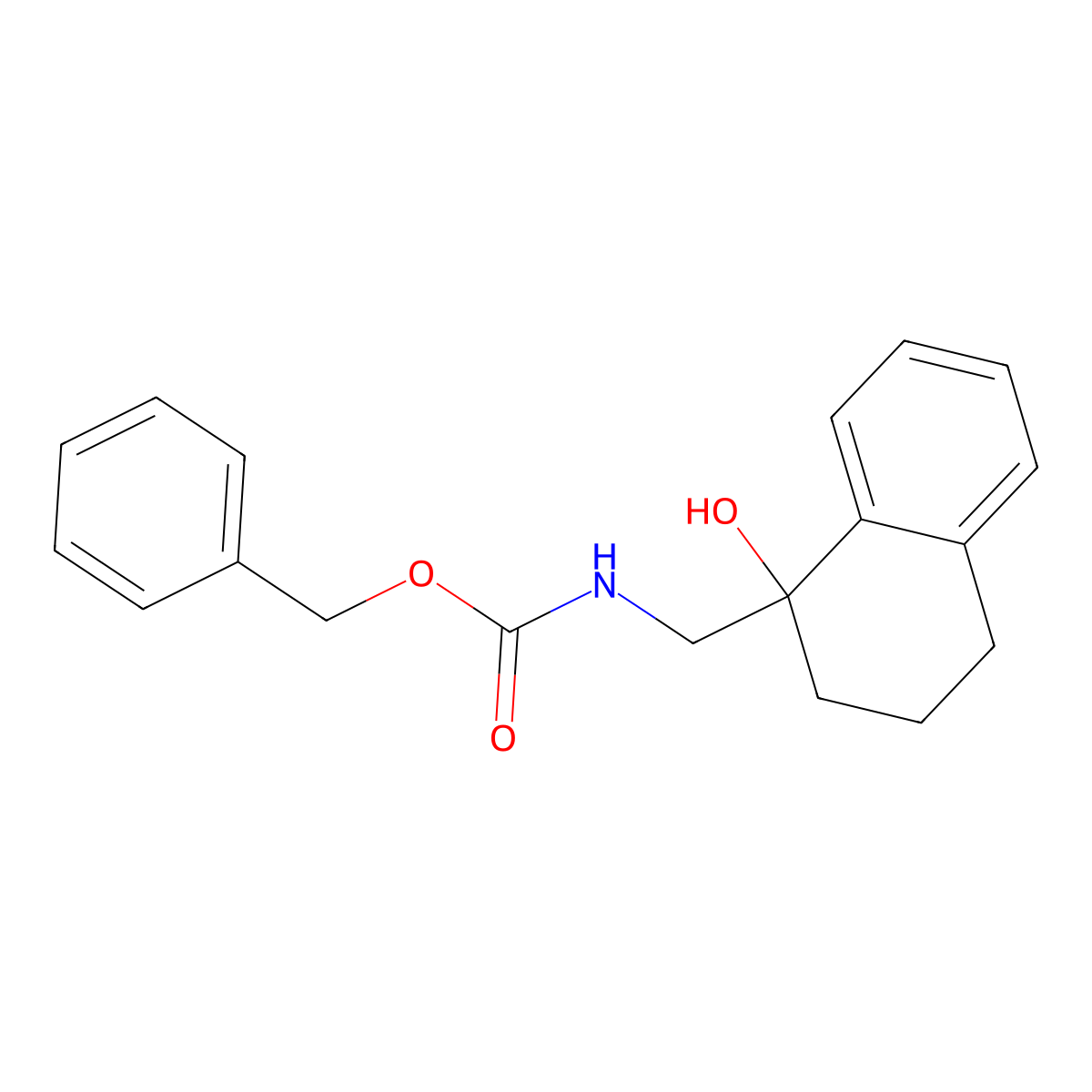 benzyl N-[(1-hydroxy-1,2,3,4-tetrahydronaphthalen-1-yl)methyl]carbamate molecular structure, CAS 2680881-59-6