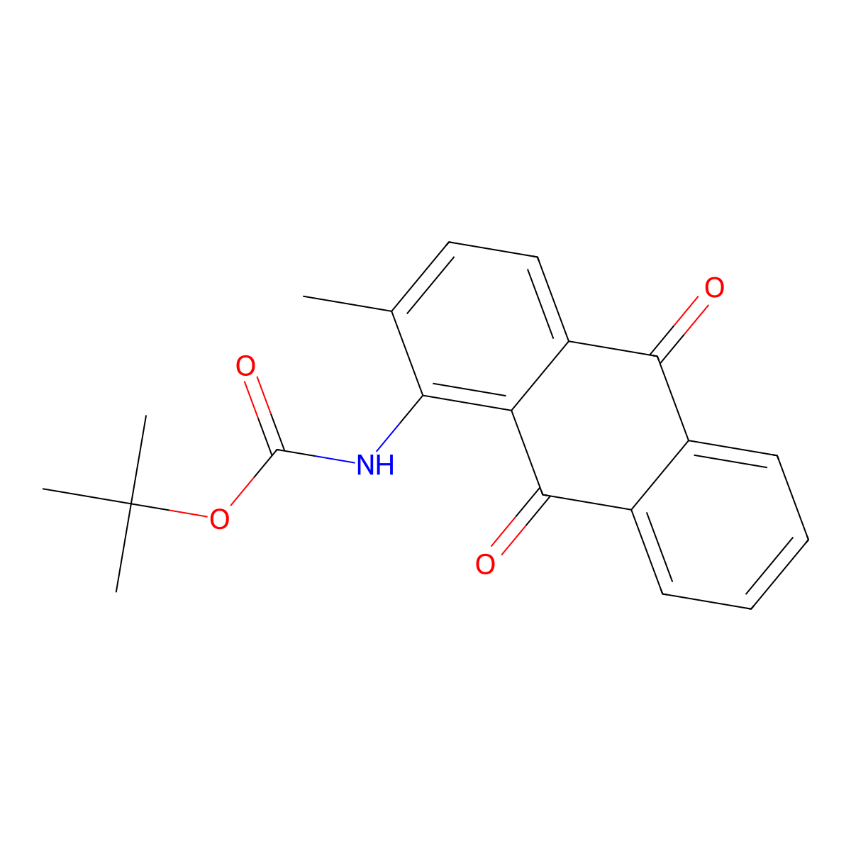 tert-butyl N-(2-methyl-9,10-dioxo-9,10-dihydroanthracen-1-yl)carbamate molecular structure, CAS 2680881-62-1