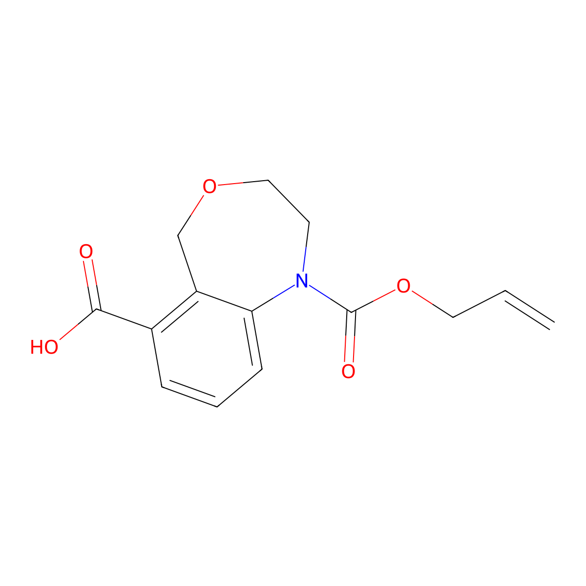 1-[(Prop-2-en-1-yloxy)carbonyl]-1,2,3,5-tetrahydro-4,1-benzoxazepine-6-carboxylic acid molecular structure, CAS 2680881-66-5