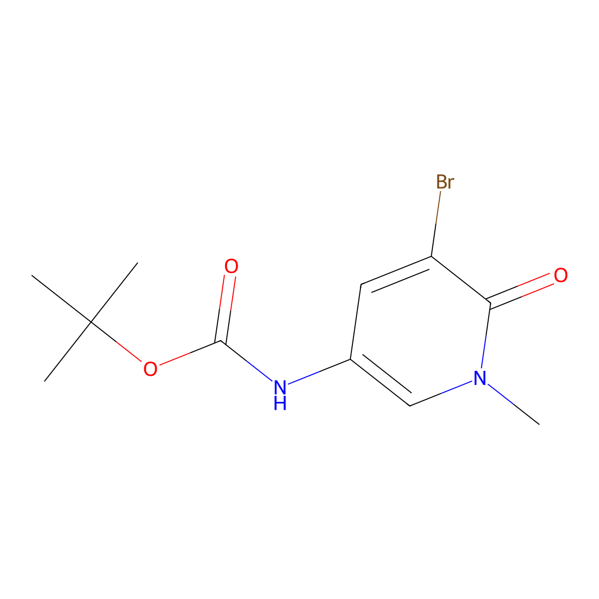tert-butyl N-(5-bromo-1-methyl-6-oxo-1,6-dihydropyridin-3-yl)carbamate molecular structure, CAS 2680881-68-7