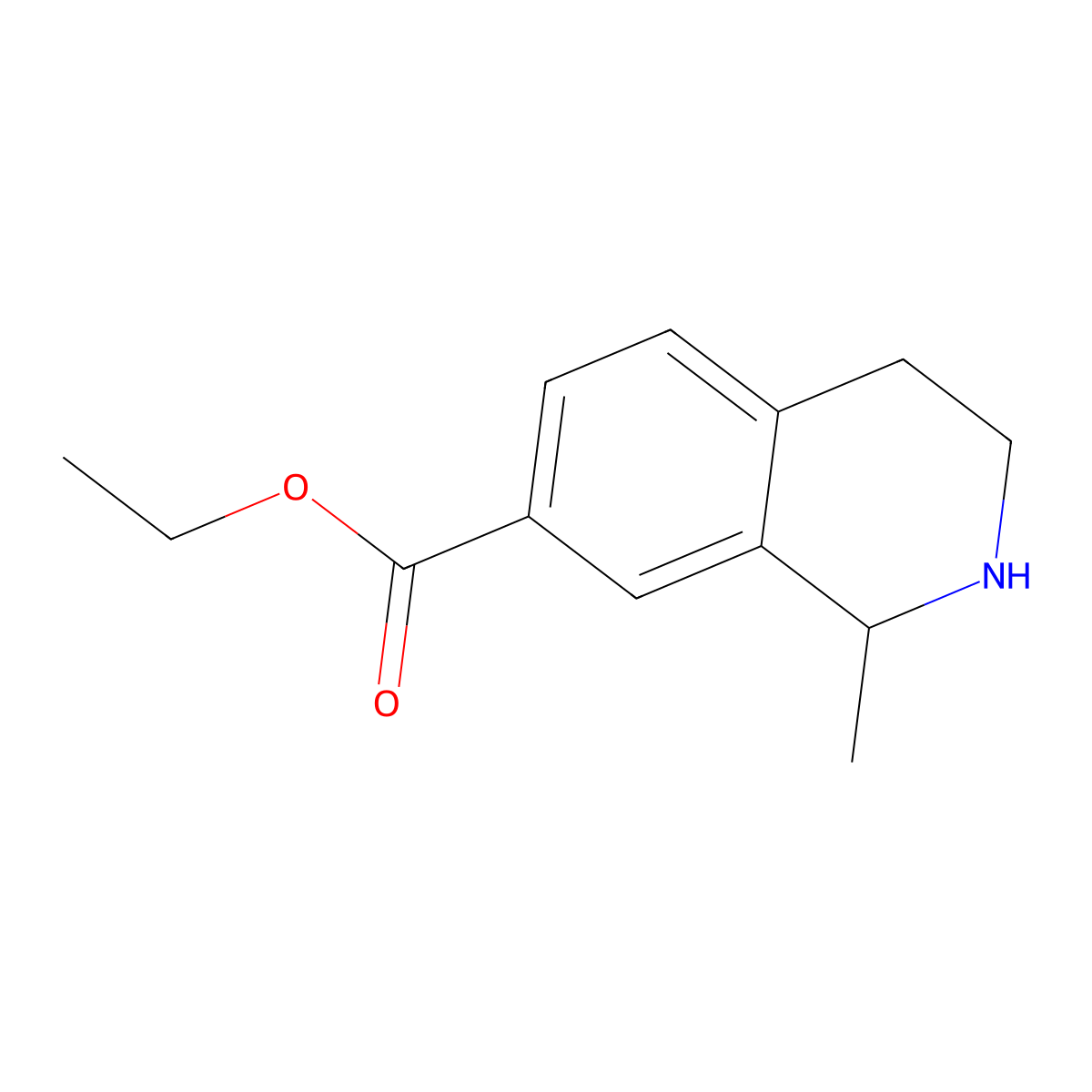 Ethyl 1-methyl-1,2,3,4-tetrahydroisoquinoline-7-carboxylate molecular structure, CAS 2680881-73-4