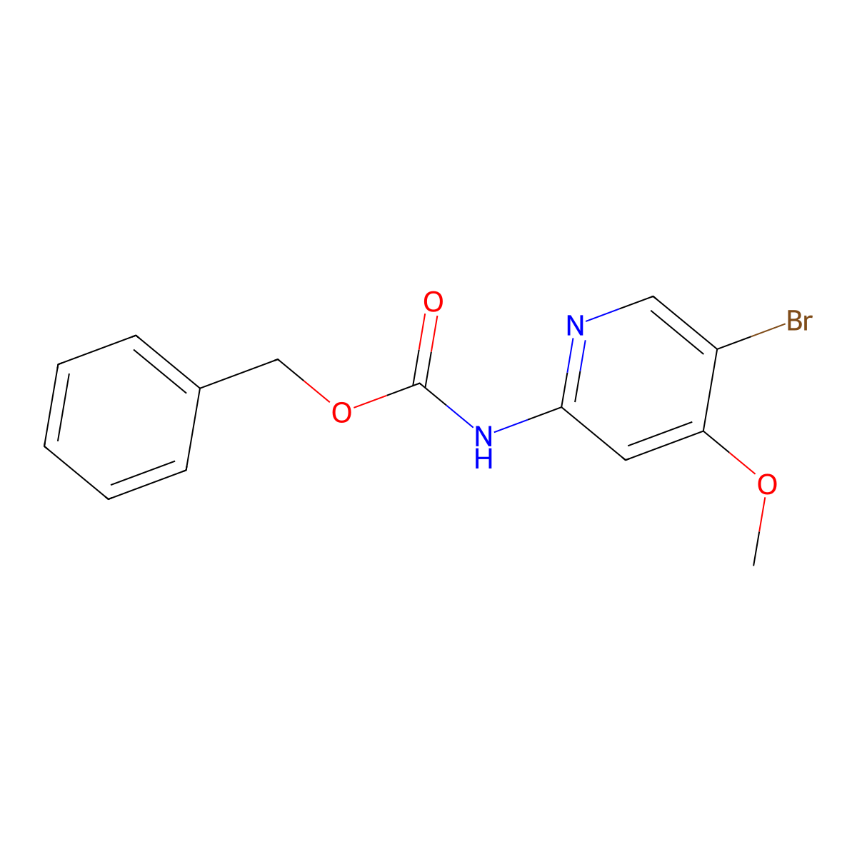 benzyl N-(5-bromo-4-methoxypyridin-2-yl)carbamate molecular structure, CAS 2680881-74-5