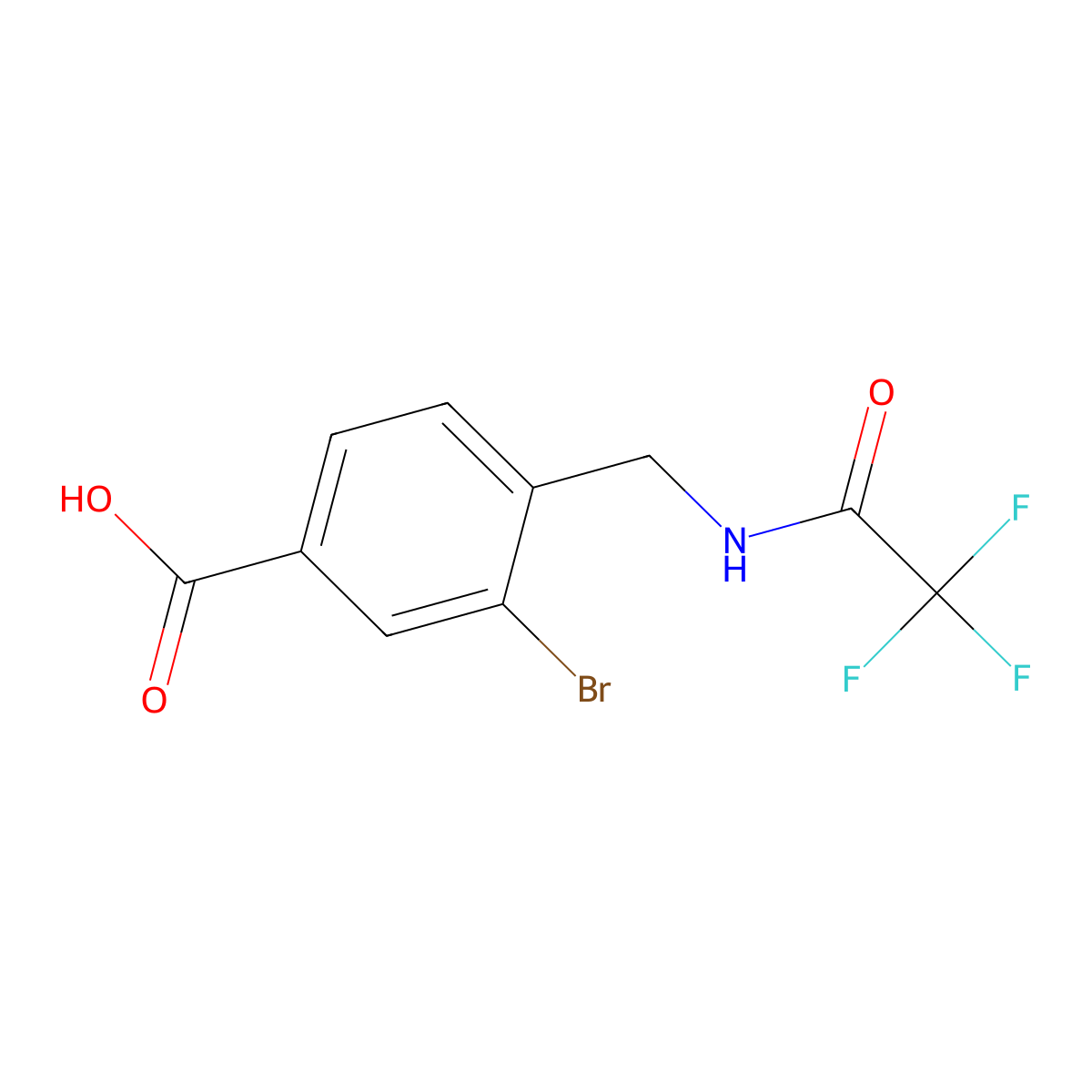 3-Bromo-4-[(2,2,2-trifluoroacetamido)methyl]benzoic acid molecular structure, CAS 2680881-78-9