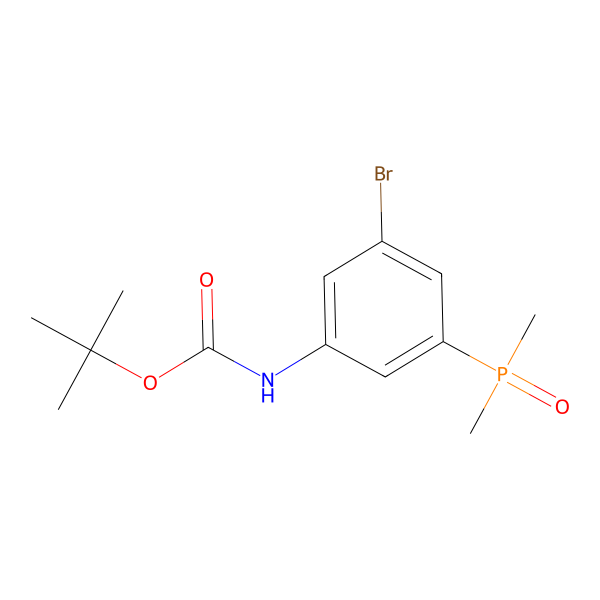 tert-butyl N-[3-bromo-5-(dimethylphosphoryl)phenyl]carbamate molecular structure, CAS 2680881-79-0