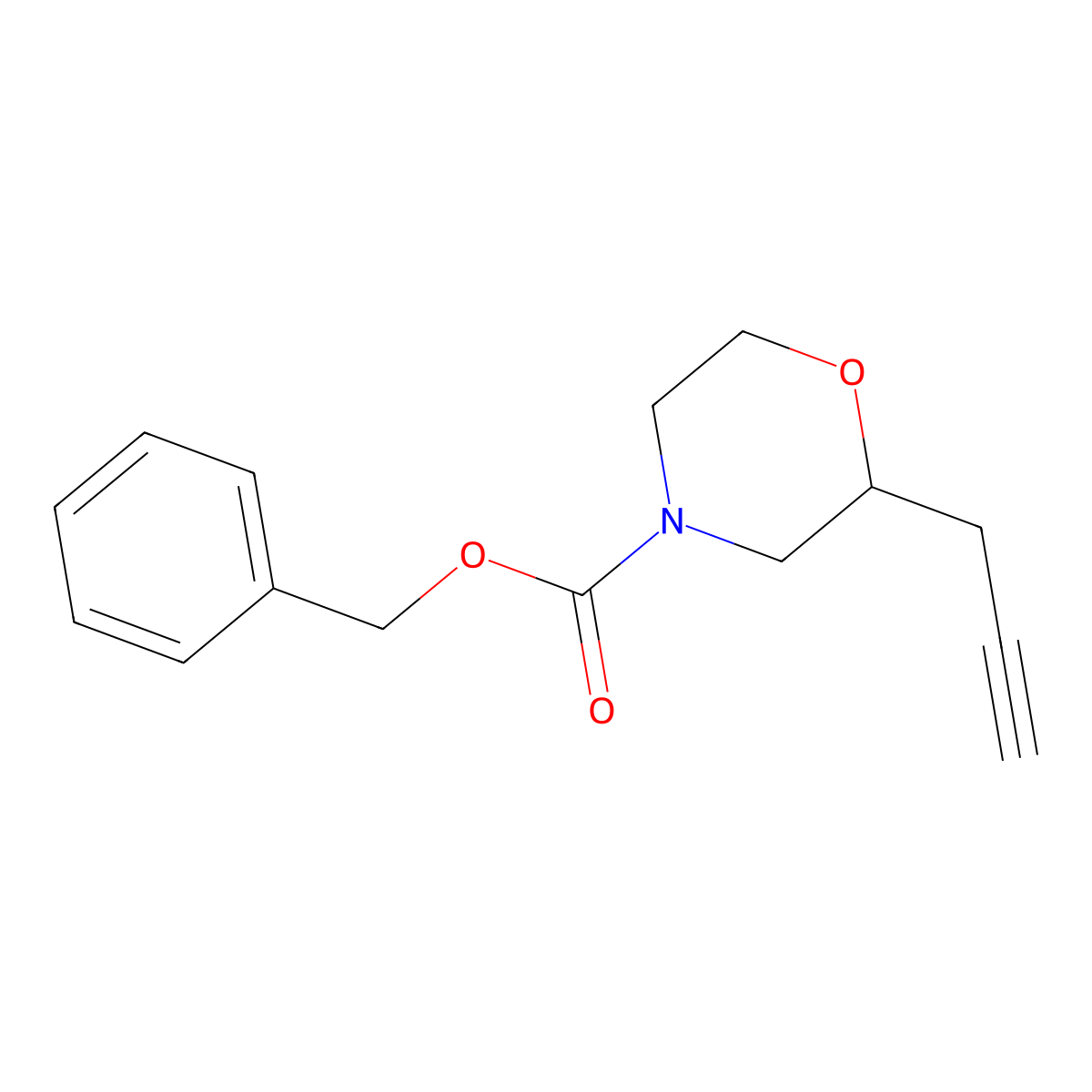 Benzyl 2-(prop-2-yn-1-yl)morpholine-4-carboxylate molecular structure, CAS 2680881-82-5