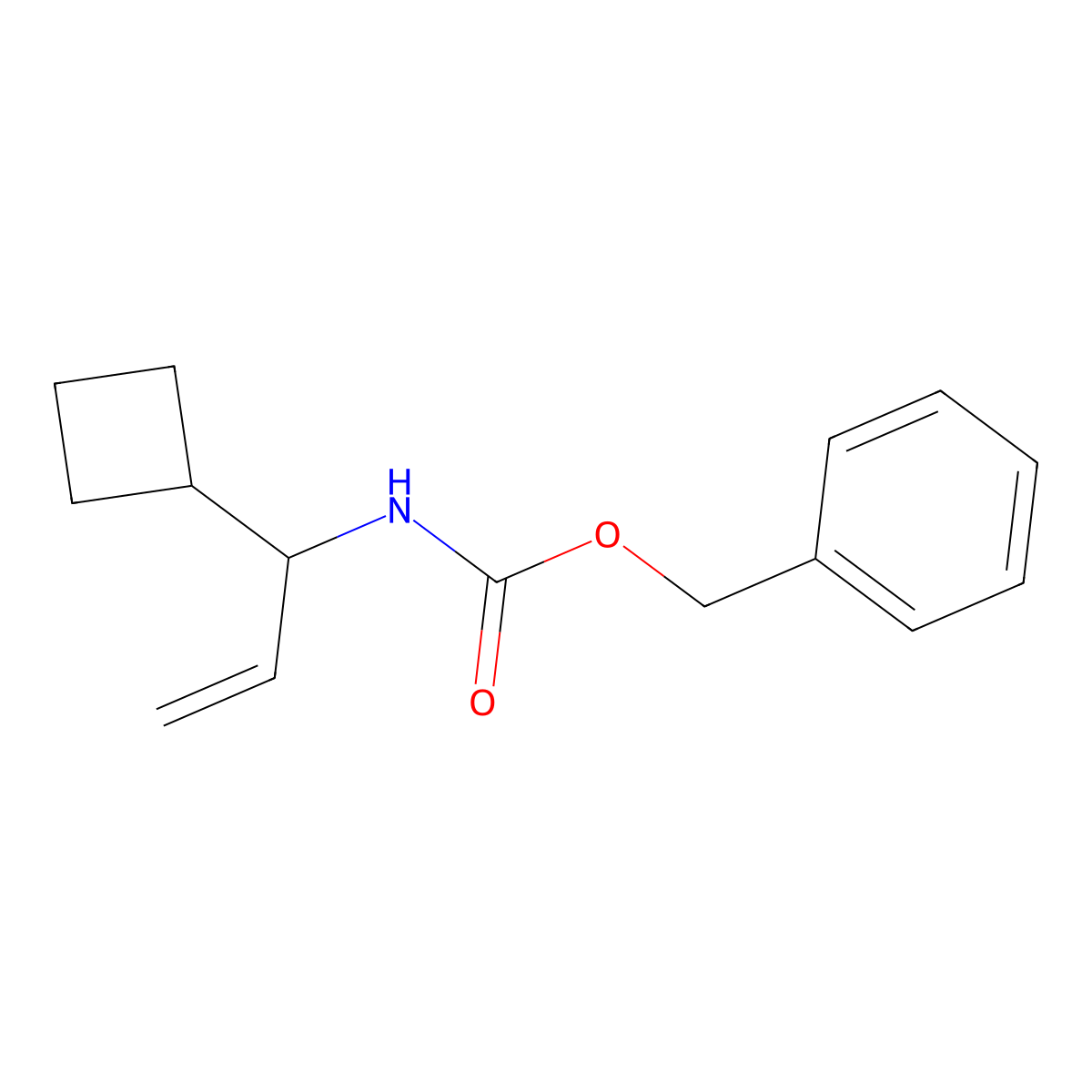 benzyl N-(1-cyclobutylprop-2-en-1-yl)carbamate molecular structure, CAS 2680881-86-9
