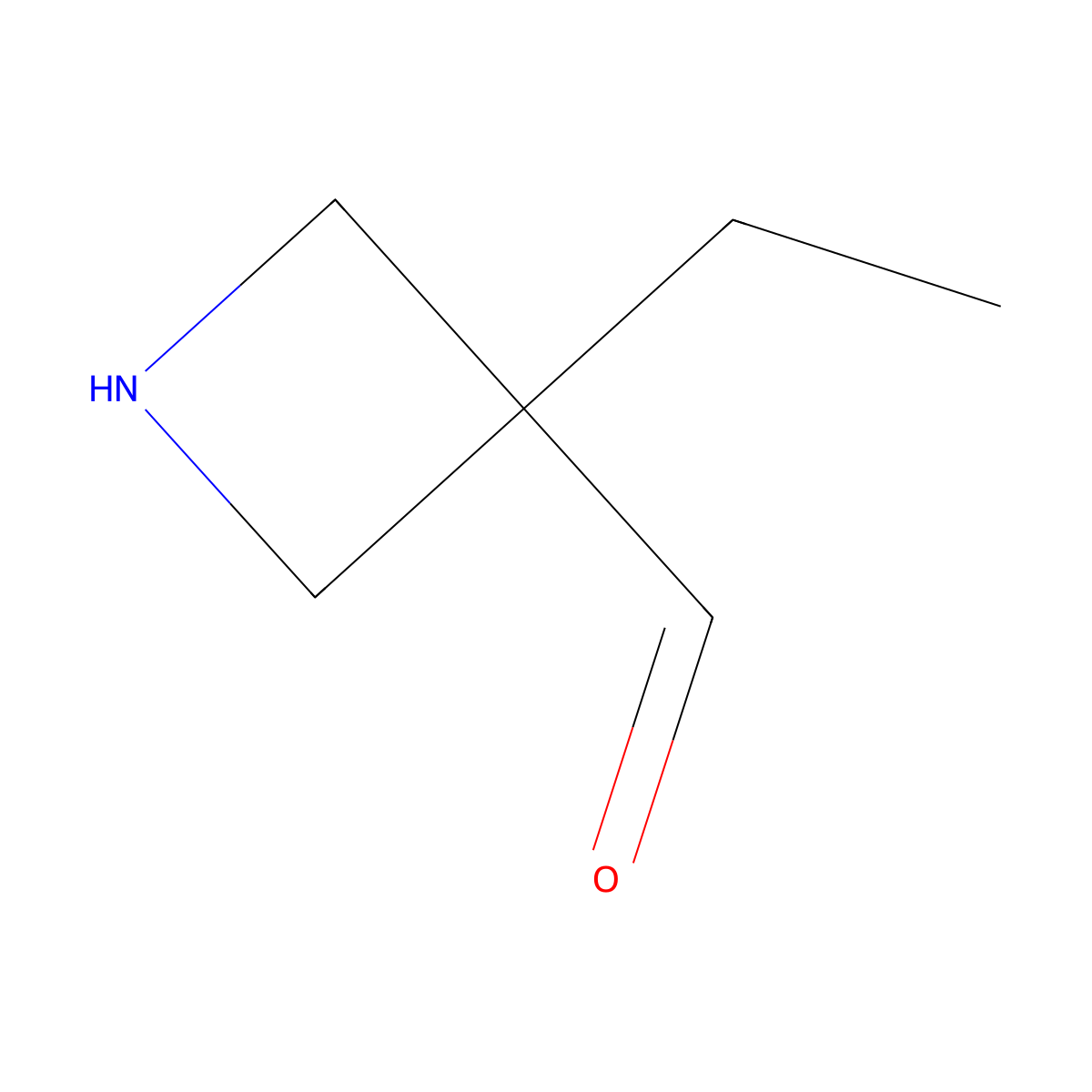 3-Ethylazetidine-3-carbaldehyde molecular structure, CAS 2680881-94-9