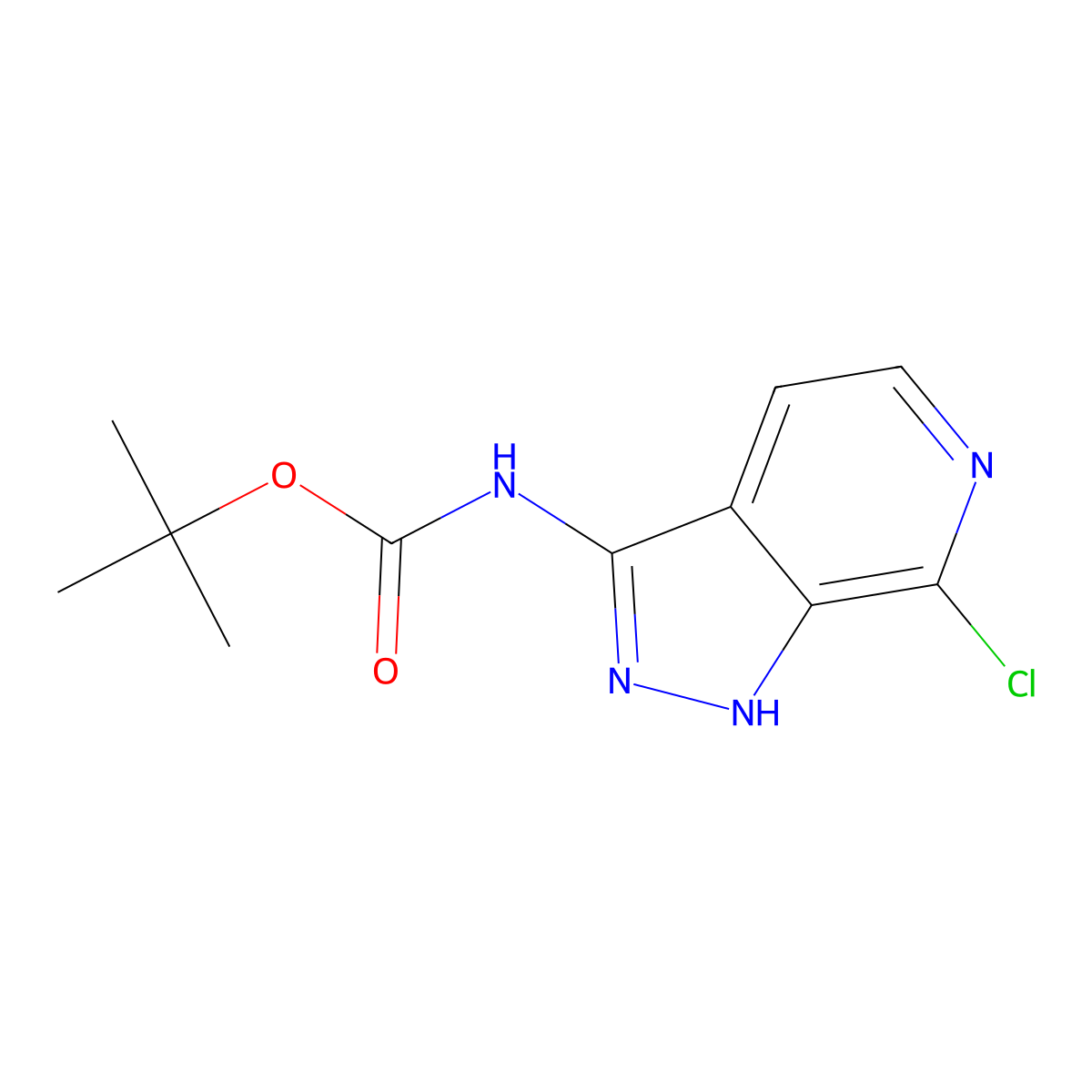 tert-butyl N-{7-chloro-1H-pyrazolo[3,4-c]pyridin-3-yl}carbamate molecular structure, CAS 2680882-06-6