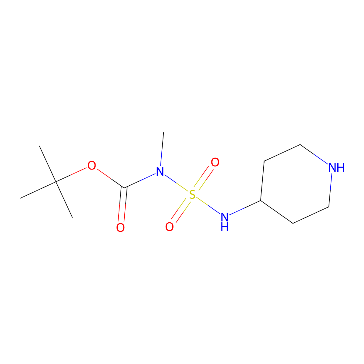 tert-butyl N-methyl-N-[(piperidin-4-yl)sulfamoyl]carbamate molecular structure, CAS 2680882-17-9