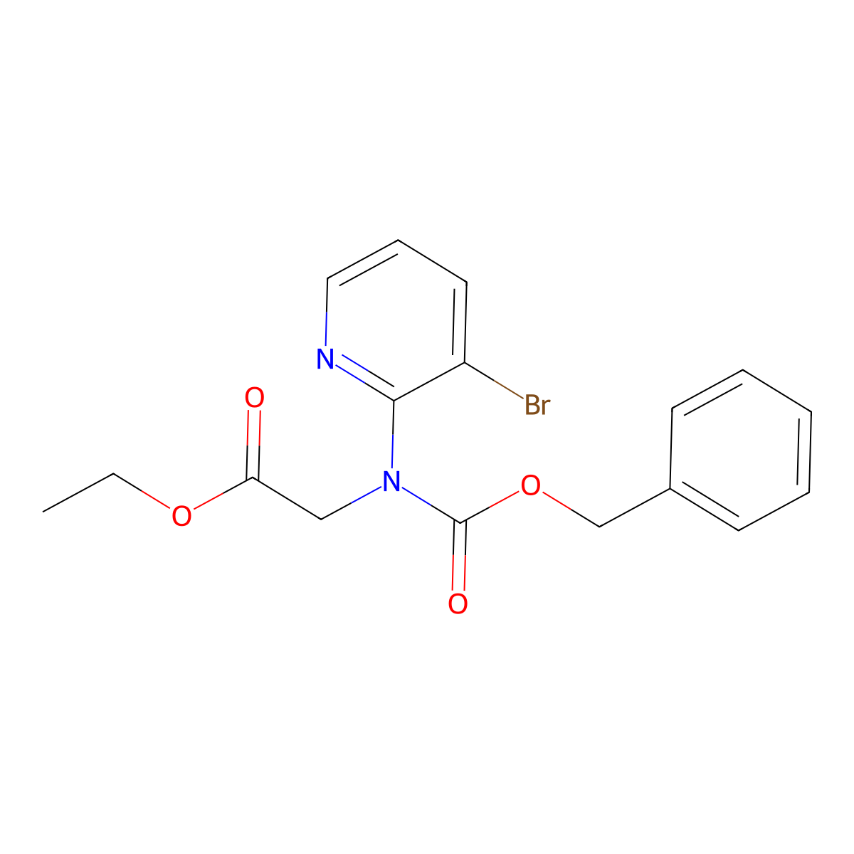 Ethyl 2-{[(benzyloxy)carbonyl](3-bromopyridin-2-yl)amino}acetate molecular structure, CAS 2680882-20-4