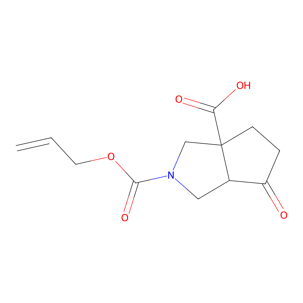6-Oxo-2-[(prop-2-en-1-yloxy)carbonyl]-octahydrocyclopenta[c]pyrrole-3a-carboxylic acid molecular structure, CAS 2680882-28-2