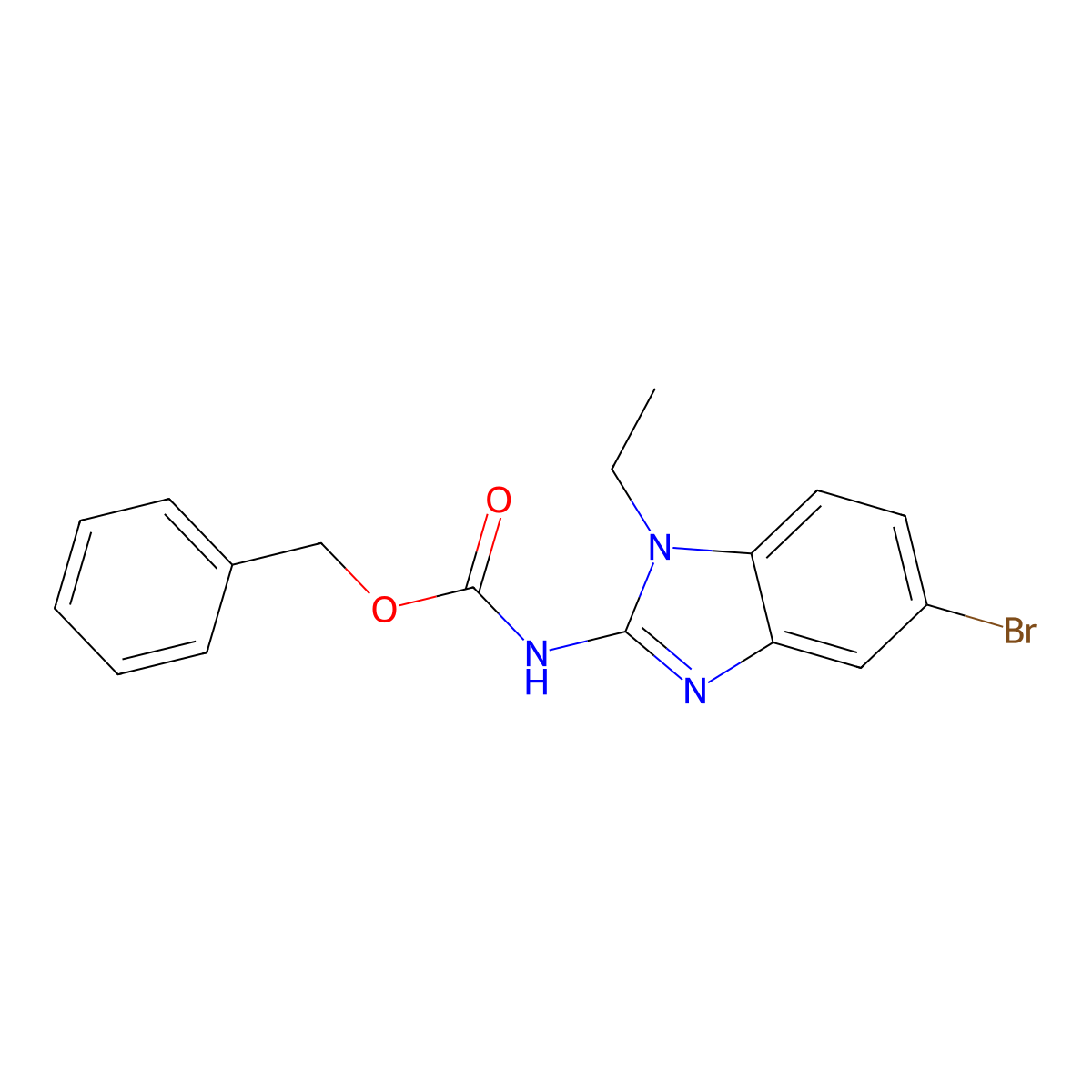 benzyl N-(5-bromo-1-ethyl-1H-1,3-benzodiazol-2-yl)carbamate molecular structure, CAS 2680882-31-7