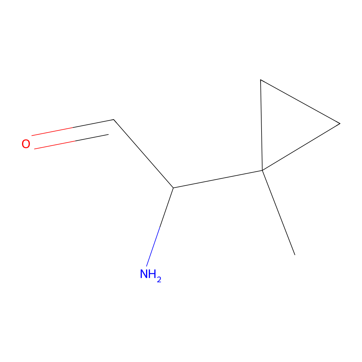 2-Amino-2-(1-methylcyclopropyl)acetaldehyde molecular structure, CAS 2680882-41-9