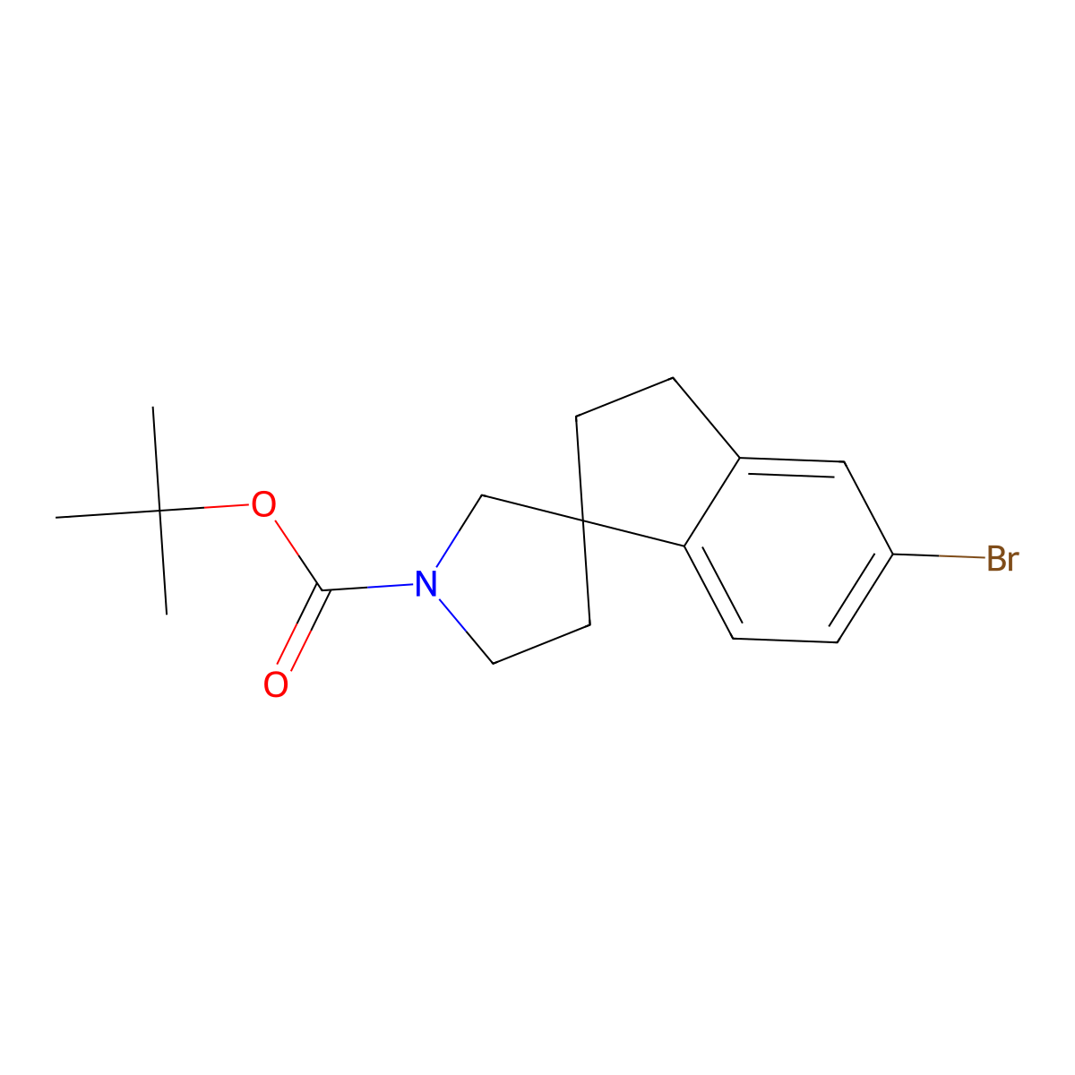 Tert-butyl 5-bromo-2,3-dihydrospiro[indene-1,3'-pyrrolidine]-1'-carboxylate molecular structure, CAS 2680882-43-1