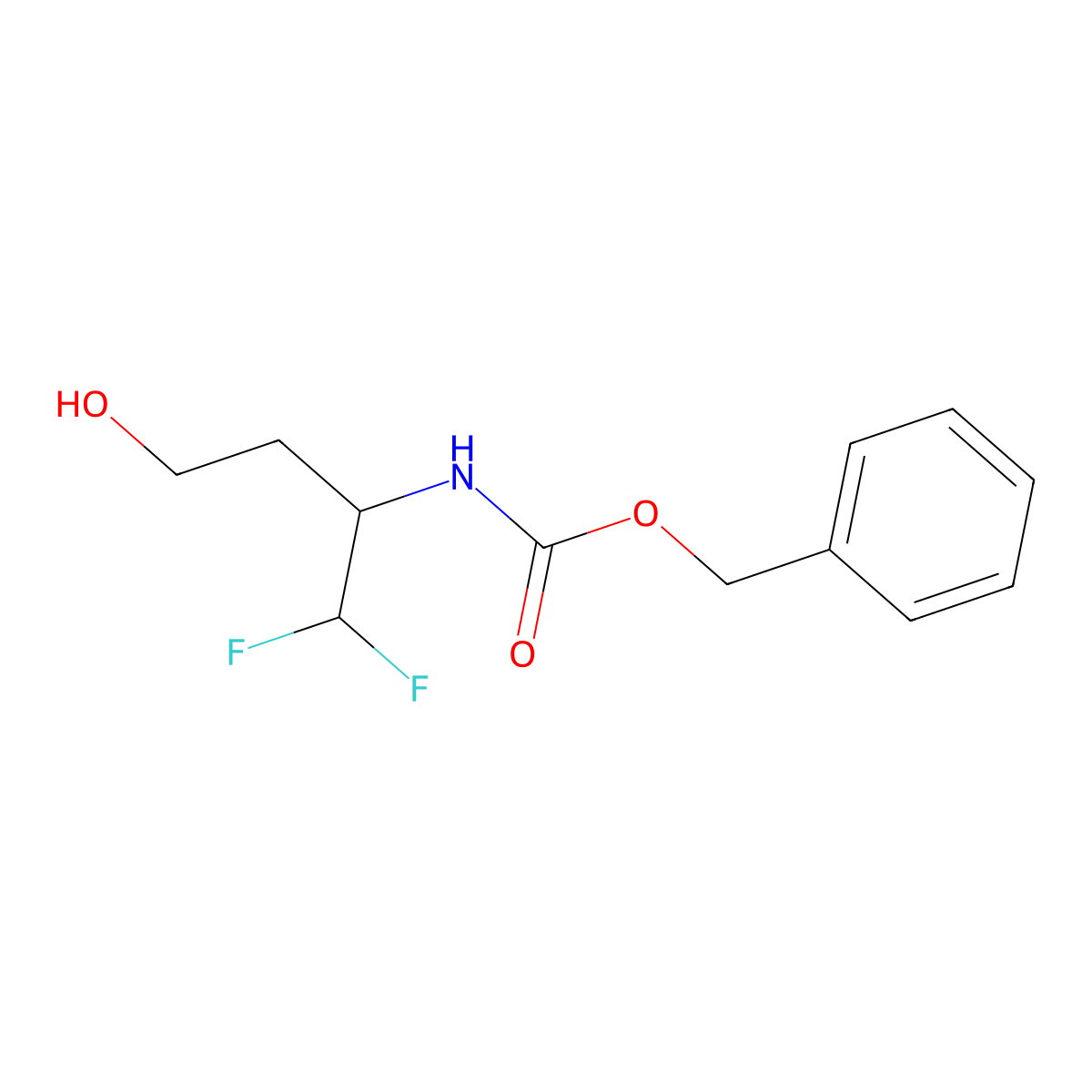 benzyl N-(1,1-difluoro-4-hydroxybutan-2-yl)carbamate molecular structure, CAS 2680882-45-3