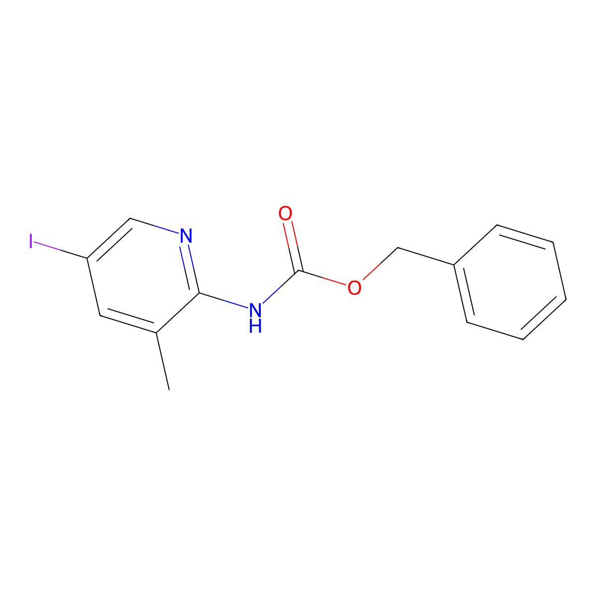 benzyl N-(5-iodo-3-methylpyridin-2-yl)carbamate molecular structure, CAS 2680882-49-7