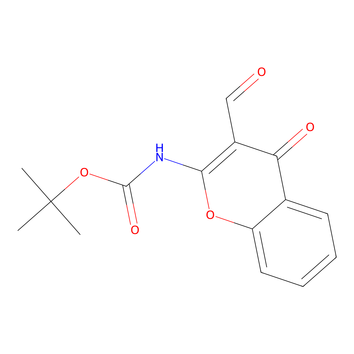 tert-butyl N-(3-formyl-4-oxo-4H-chromen-2-yl)carbamate molecular structure, CAS 2680882-50-0