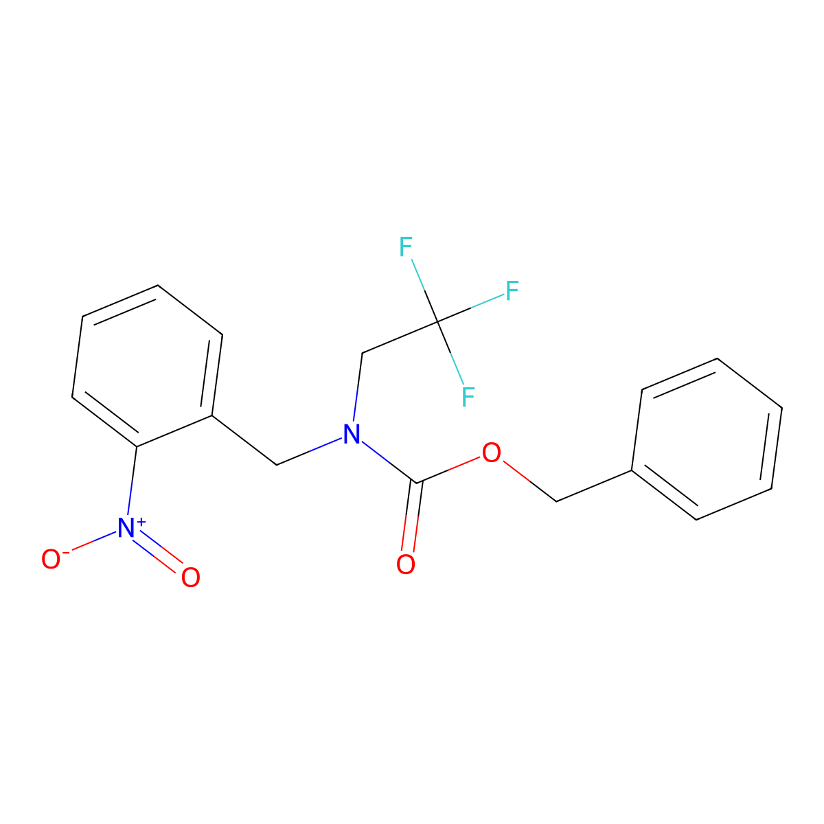 benzyl N-[(2-nitrophenyl)methyl]-N-(2,2,2-trifluoroethyl)carbamate molecular structure, CAS 2680882-57-7